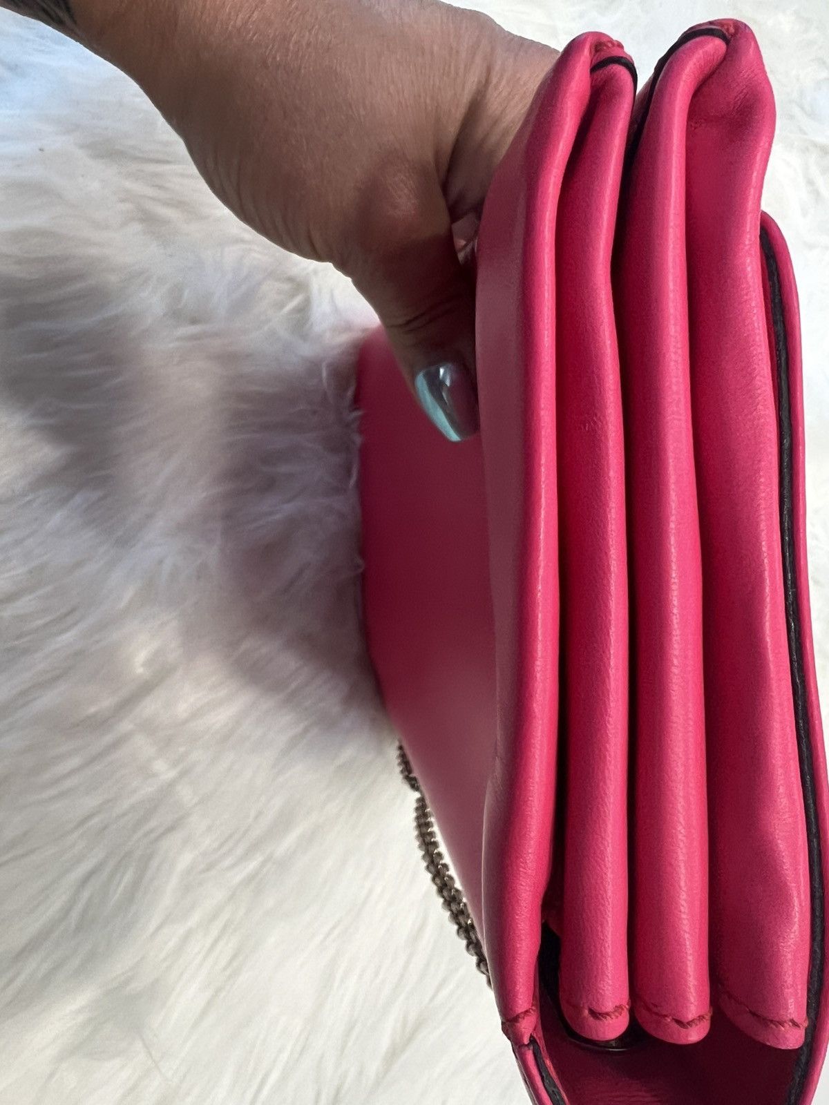Valentino Valentino Rockstud Flap Chain Hot Pink Leather Crossbody Size ONE SIZE - 4 Thumbnail