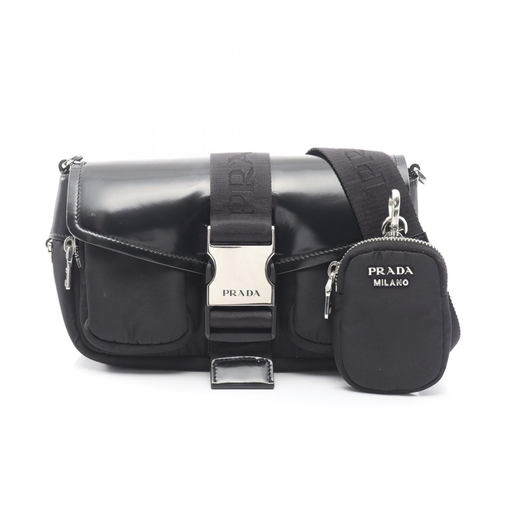 Prada Prada Shoulder Bag Handbag Nylon Leather Women's Black 1BD295 Size ONE SIZE - 1 Thumbnail