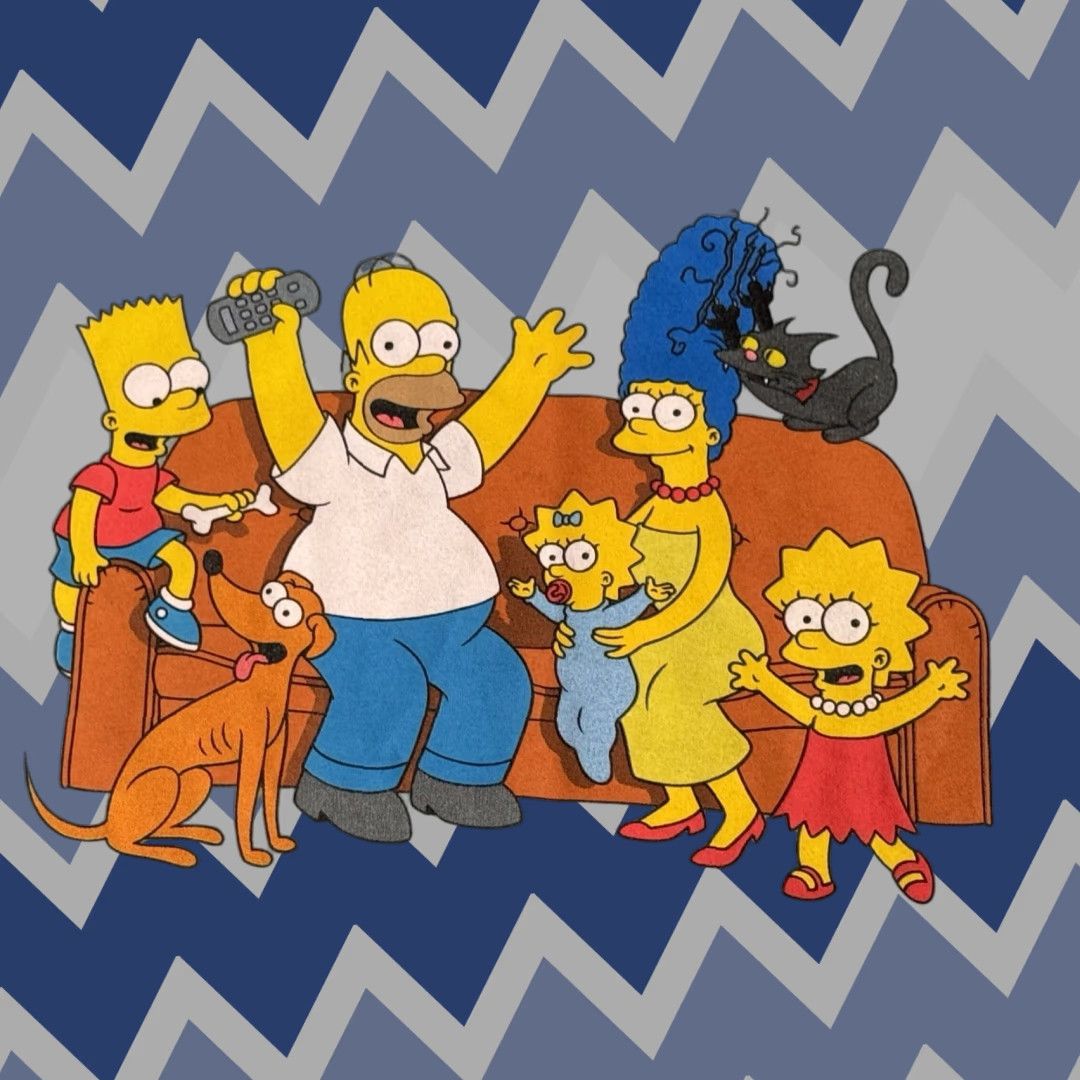 Vintage The Simpsons T-Shirt Men XL The Simpsons Sitting on the Couch Intro Blue Crewneck Short Sleeve Funny Size US XL / EU 56 / 4 - 1 Thumbnail