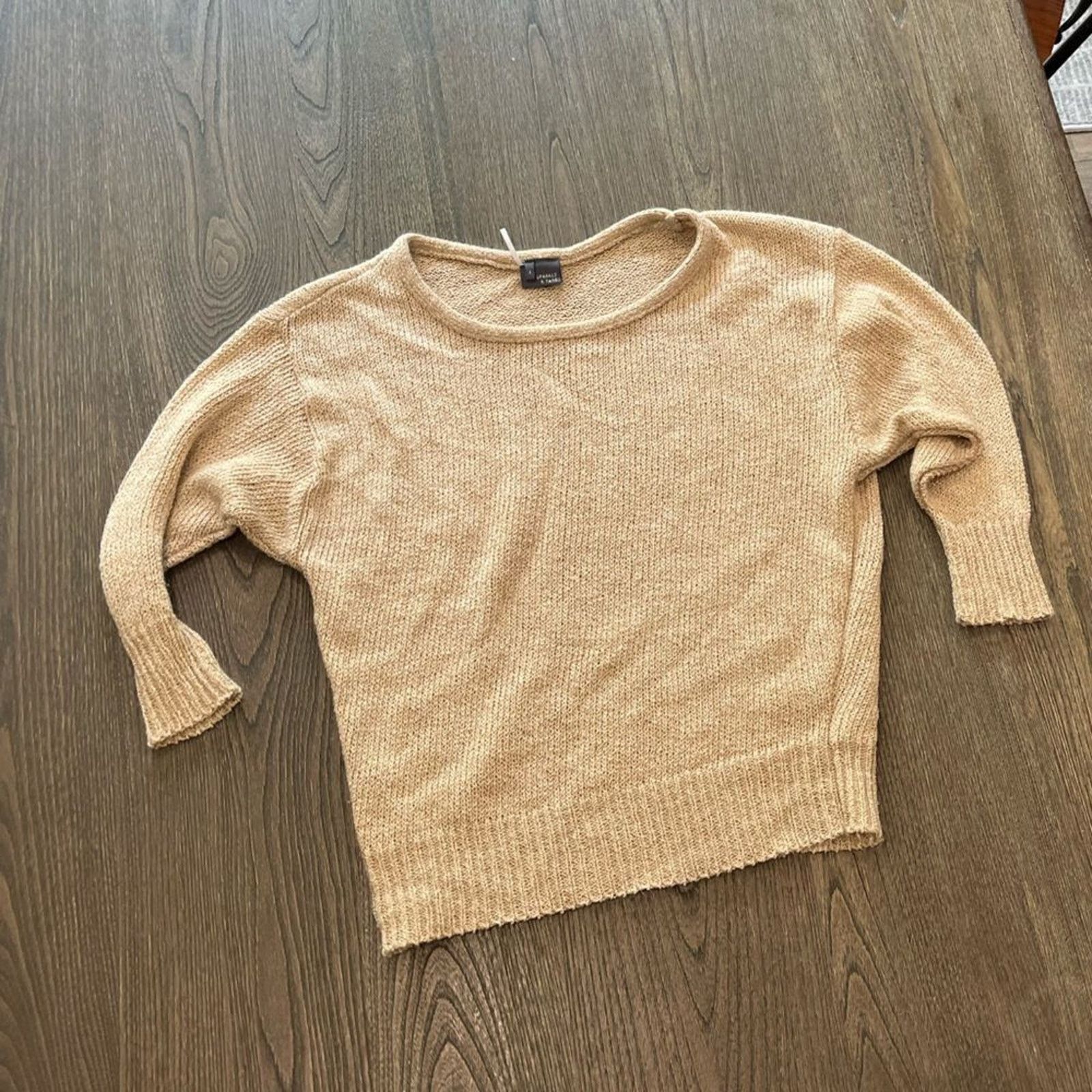 Faded Glory Sparkle and Fade Beige Knit Sweater Bateau Neck Size S Size S / US 4 / IT 40 - 1 Thumbnail