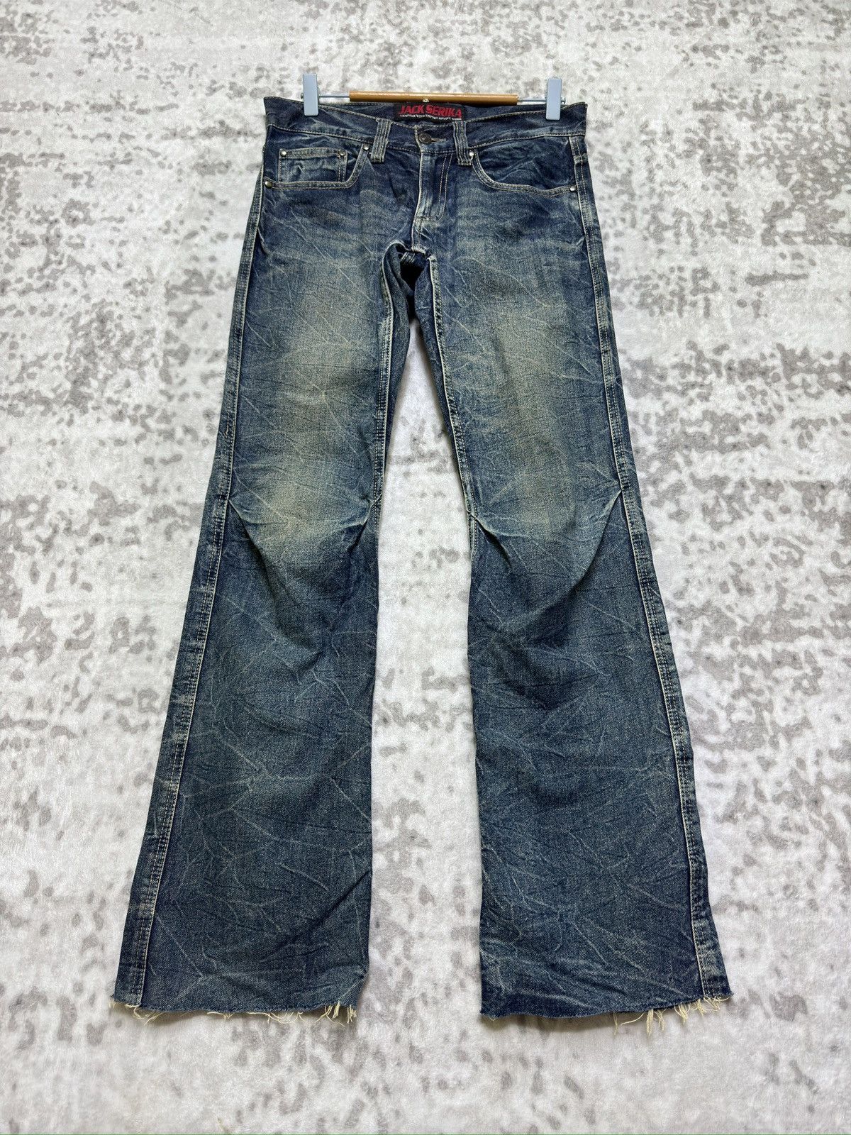 Hysteric Glamour Rare Flare Jack Serika Low Rise Denim Angel Wing Back Print Size US 30 / EU 46 - 2 Thumbnail