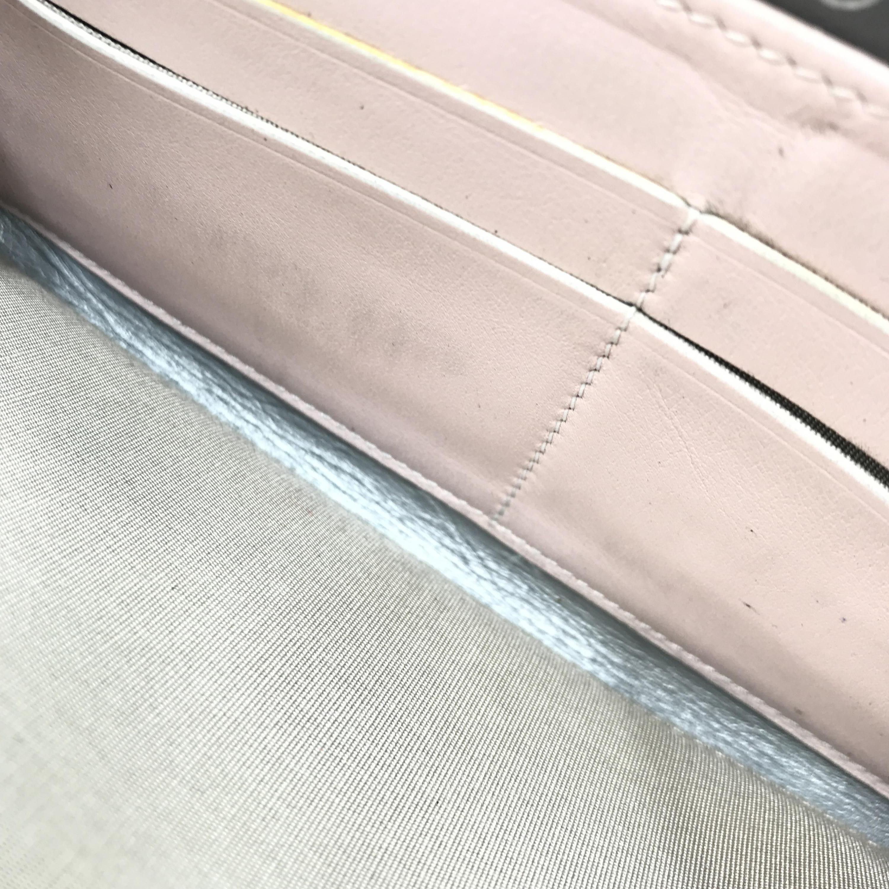 Chanel Lambskin Quilted Large Gusset Zip Around Wallet