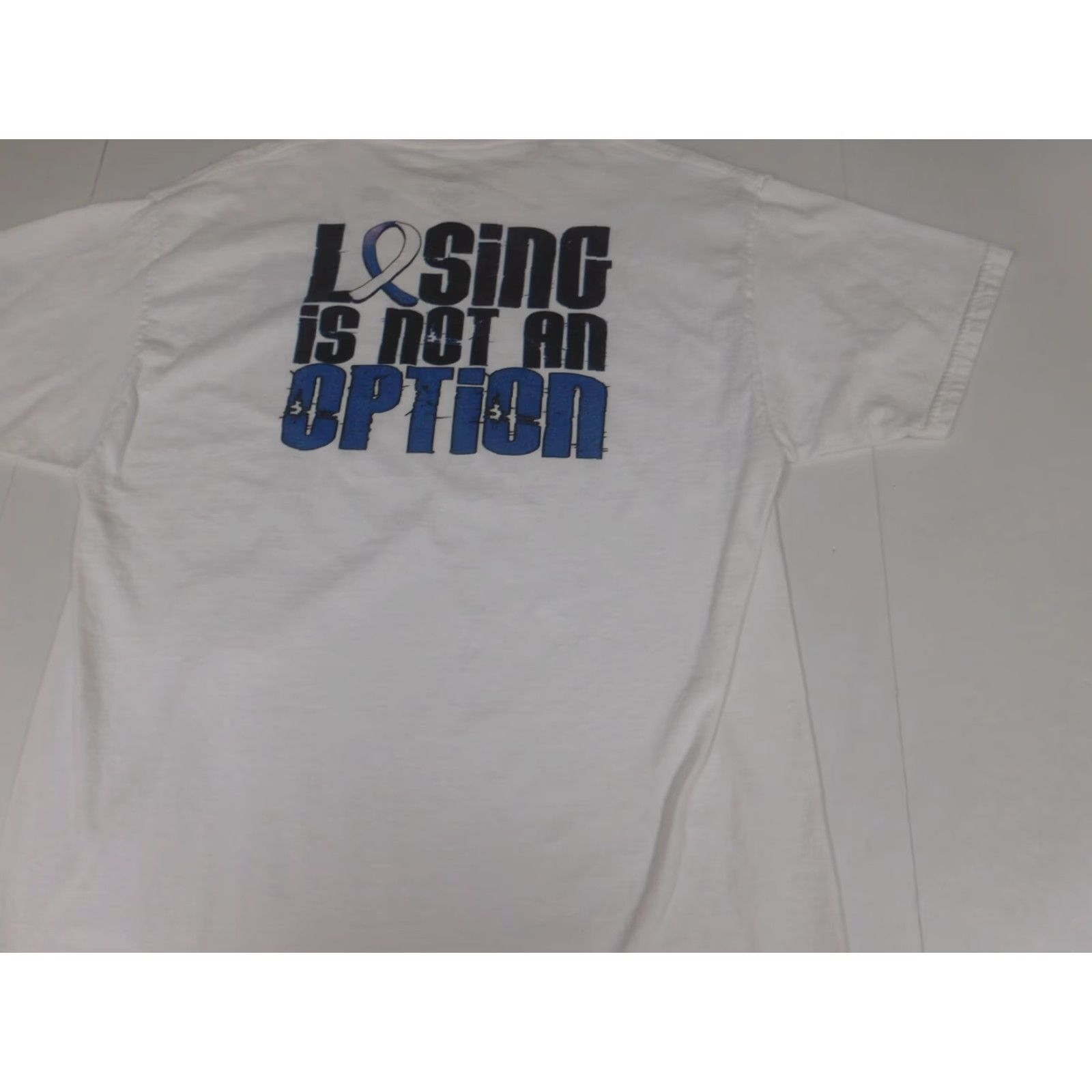 Hanes Losing is not an option Hanes Mens T-Shirt L White Crew Neck Short Sleeve 90s University Colorful Logo Bre breathable Size US L / EU 52-54 / 3 - 7 Thumbnail