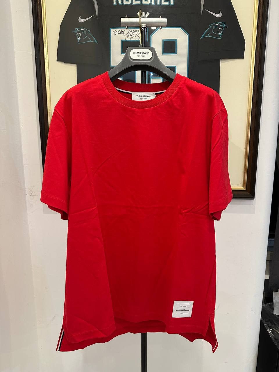 image of Thom Browne Relaxed Fit Short Sleeve T-Shirt In Red, Men's (Size XL)