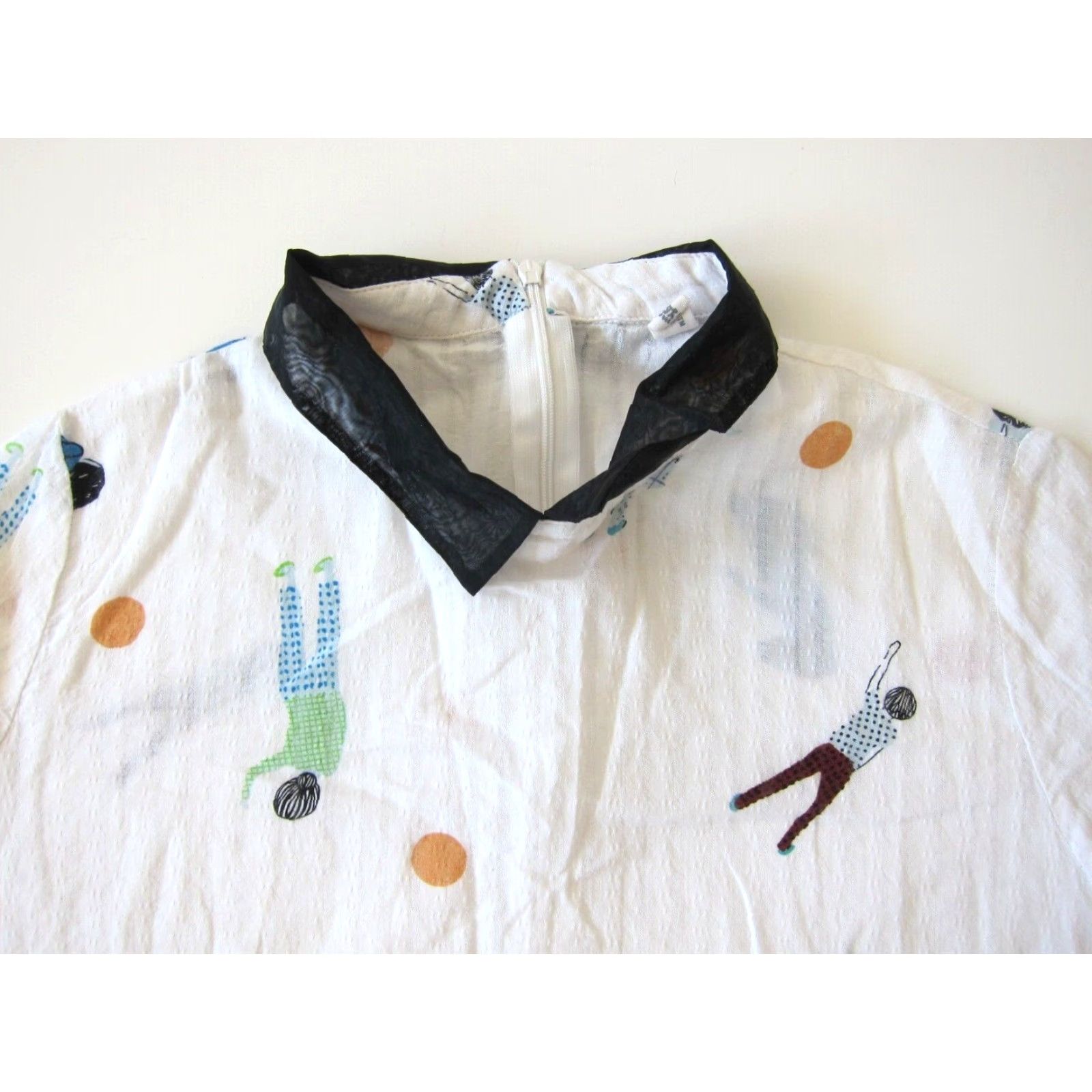 Vintage TRCP Shirt Dress M-L White Cotton Pocket Short Sleeve Collared Knee Length Women Size M / US 6-8 / IT 42-44 - 4 Thumbnail