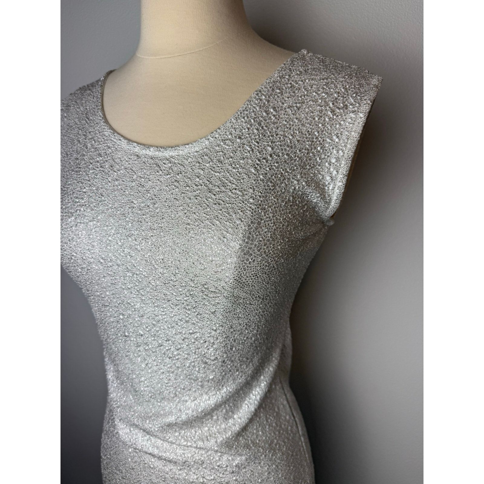 Other Silvery Mini Dress with Cap Sleeves, Size Medium Size M / US 6-8 / IT 42-44 - 2 Thumbnail