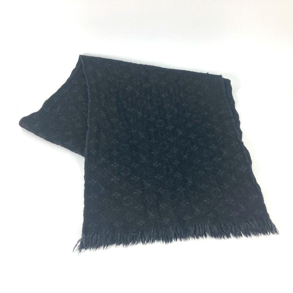 Louis Vuitton Louis Vuitton M70520 Monogram Echalp Classic Fringe Scarf Wool Men Noir Black Size ONE SIZE - 1 Thumbnail
