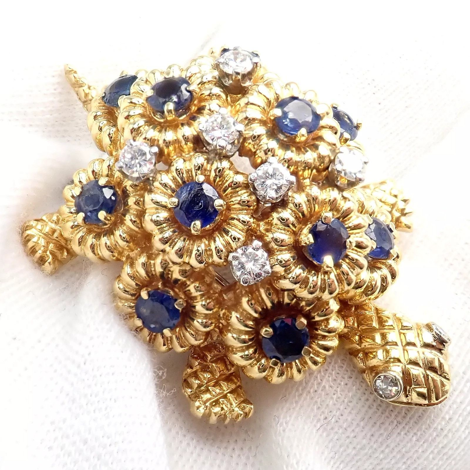Tiffany & Co. Tiffany & Co. 18k Yellow Gold Diamond Sapphire Pin Brooch Size ONE SIZE - 6 Thumbnail