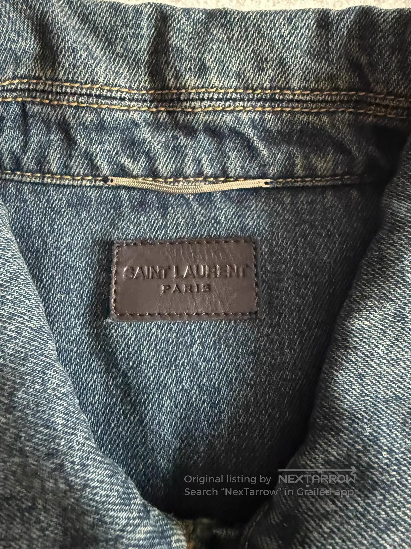 Saint Laurent Paris Blue Denim Jacket with Button Front. Size US L / EU 52-54 / 3 - 7 Thumbnail
