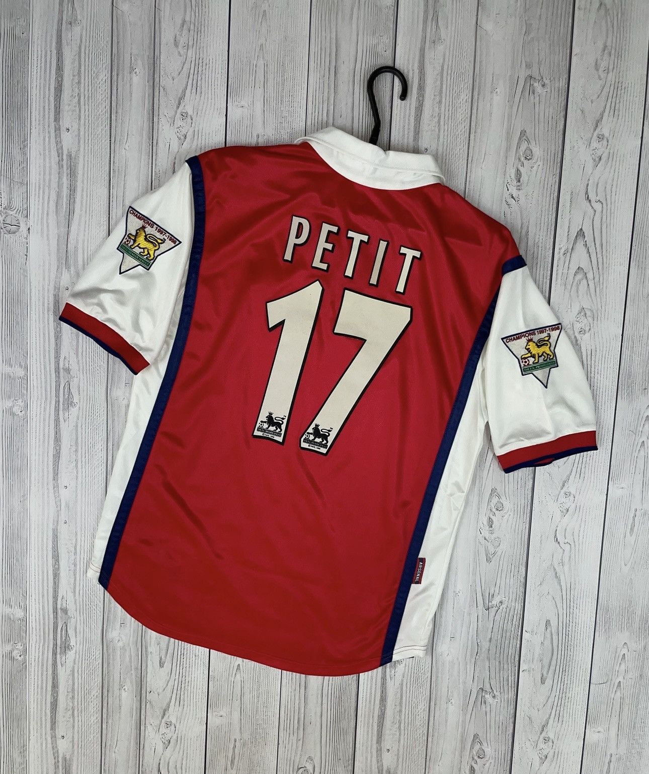 Vintage nike Arsenal soccer jersey 17 Petit rare size S
