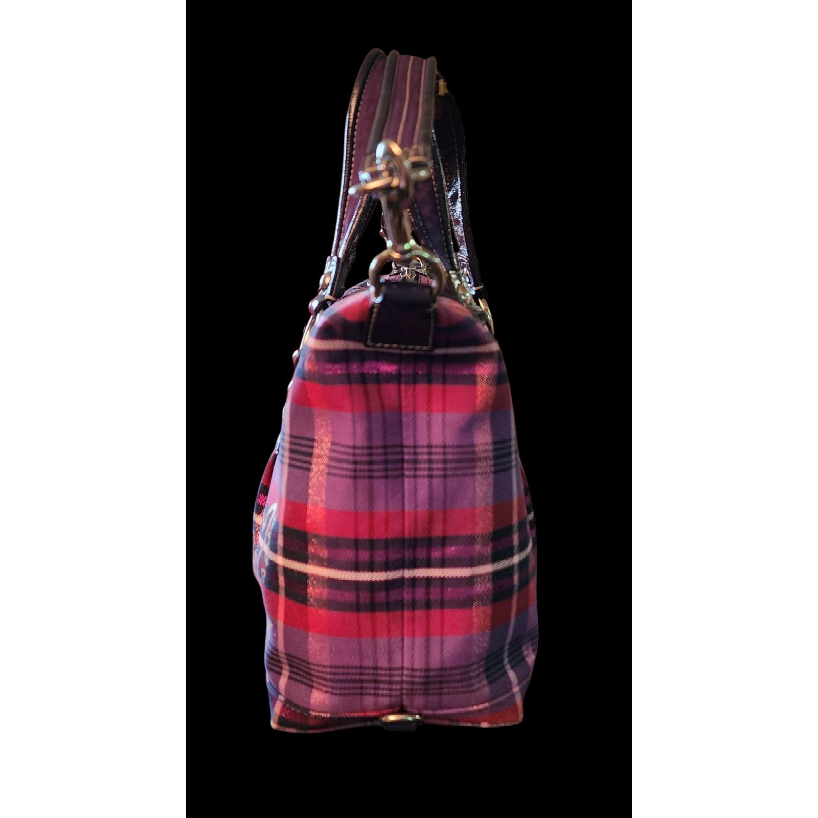 Coach Rare Find Coach Poppy Plaid purple pink metallic handbag Size ONE SIZE - 4 Thumbnail