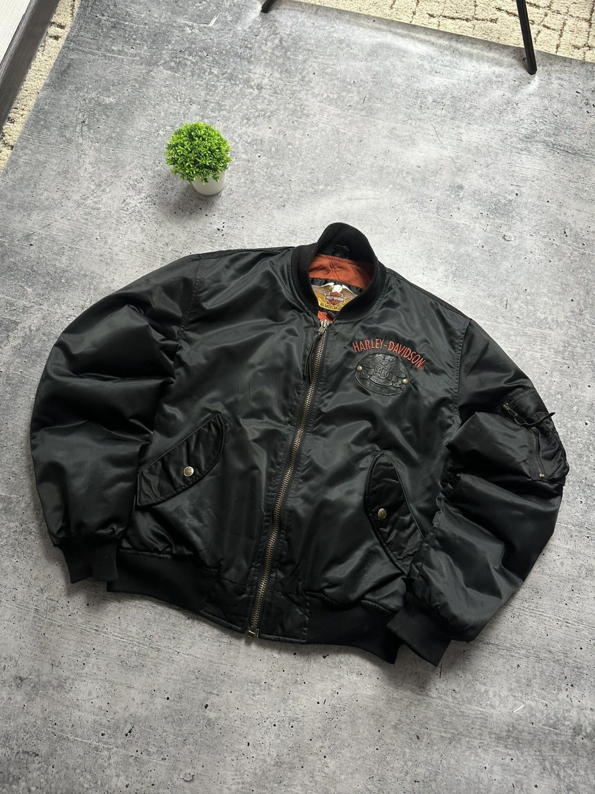 Harley Davidson Vintage Harley Davidson Motorcycle OWNERS HOG Satin Jacket! Size US L / EU 52-54 / 3 - 3 Thumbnail