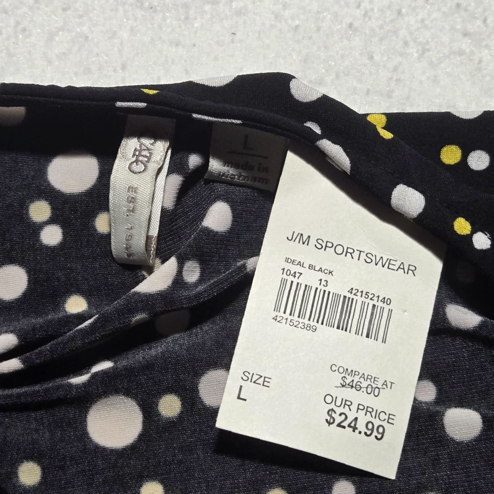 Vintage Cato Blouse Open Front Light Wieght Cardigan Ladies L Black Polka Dot New Womens Knit Top Summer Fall Spring Casual Travel Workwear Men's? Size L / US 10 / IT 46 - 3 Thumbnail