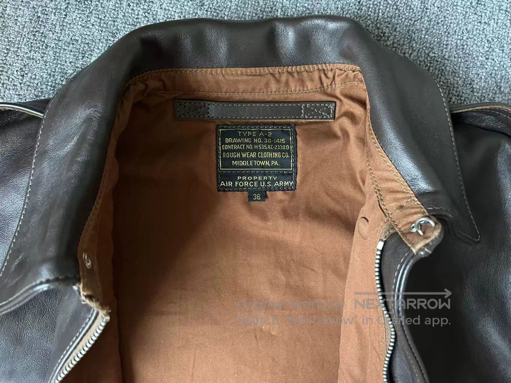 The Real McCoy's real mccoy a2 flight jacket in brown. Size US S / EU 44-46 / 1 - 6 Thumbnail