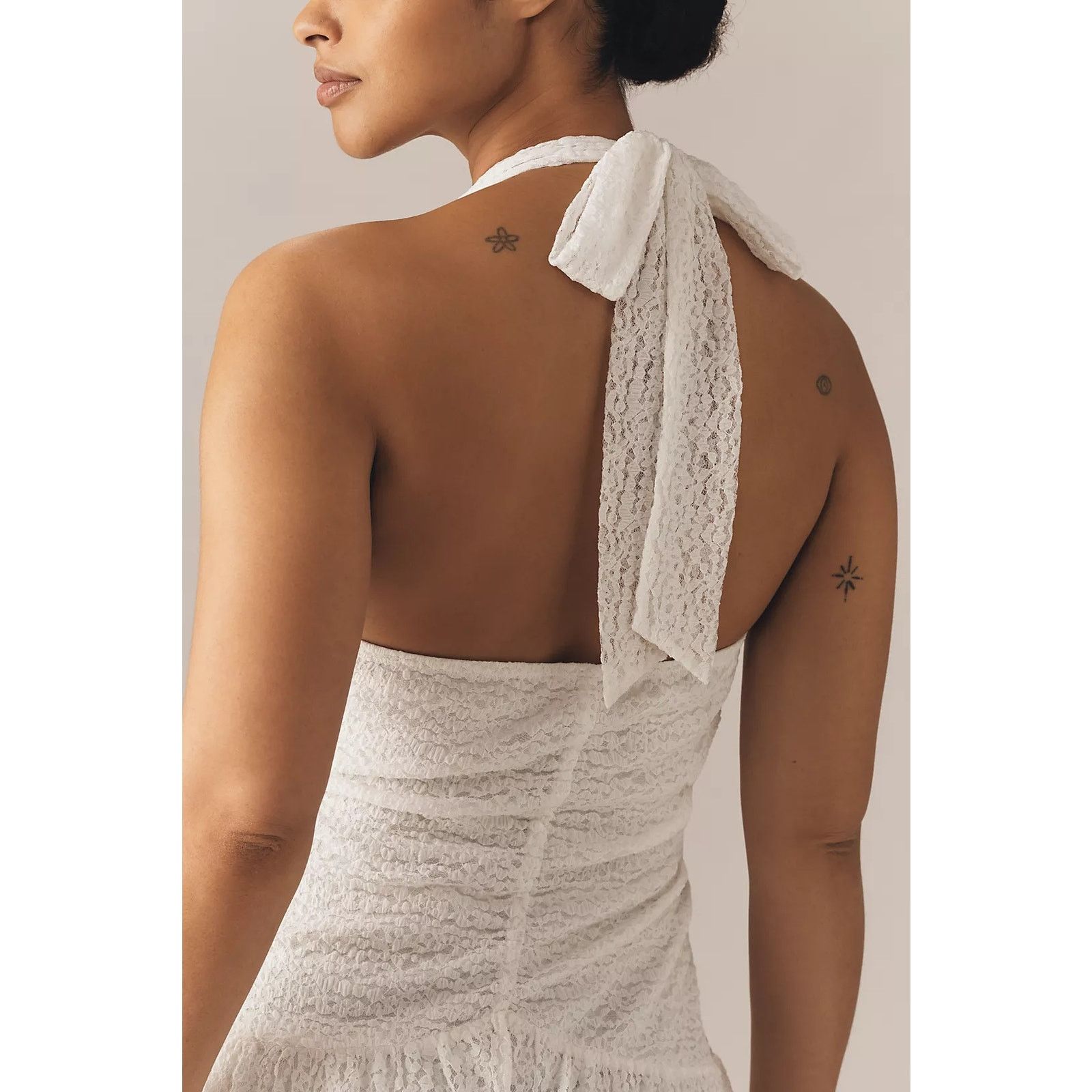 Anthropologie NWT Flat White Plunge Slim Maxi Dress $168 PLUS 1X White Size XXL / US 16-18 / IT 52-54 - 6 Thumbnail