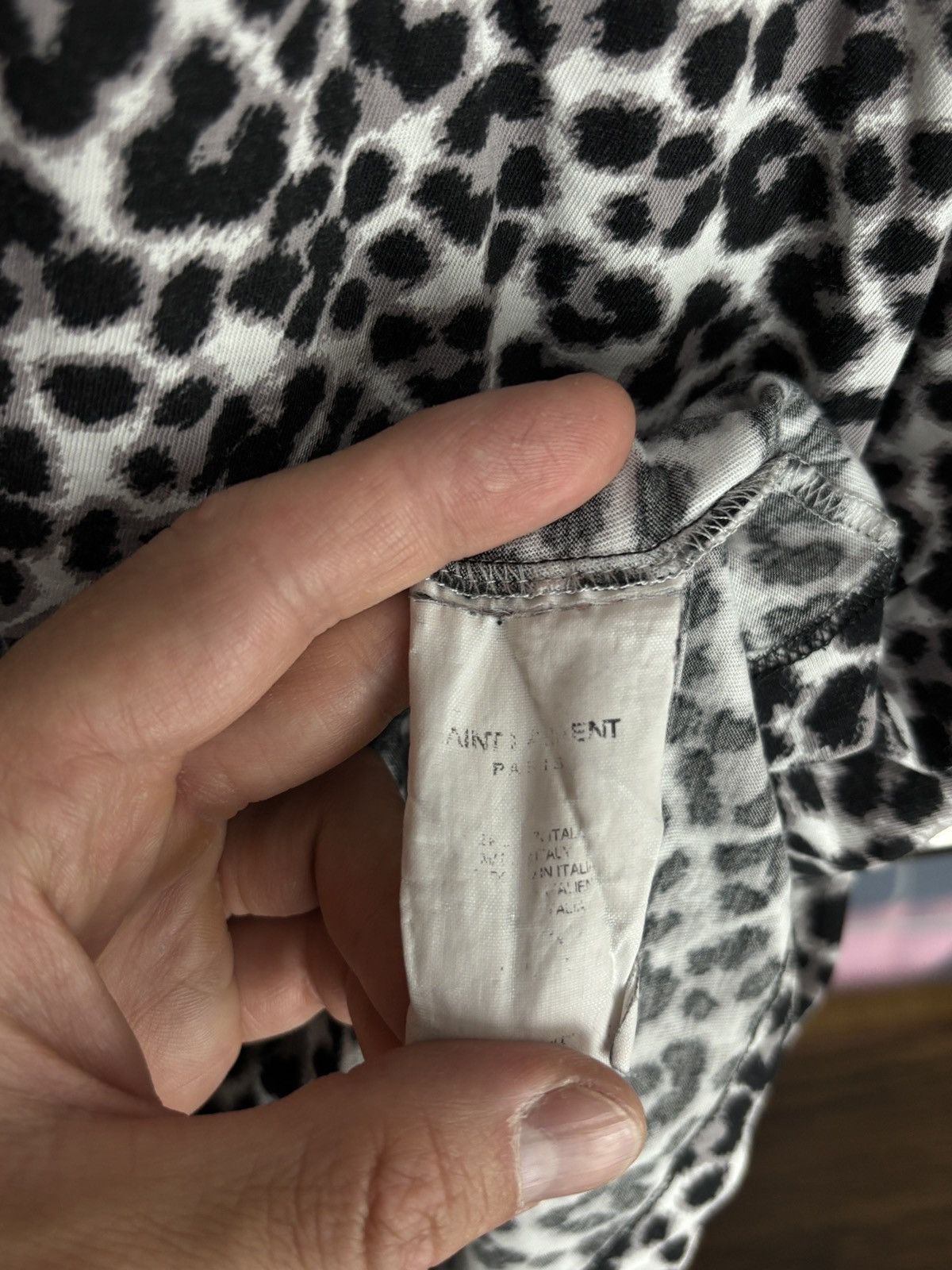 Saint Laurent Paris Saint Laurent Paris Hedi Slimane SLP Leopard Animal Cat Tee Size US M / EU 48-50 / 2 - 7 Thumbnail
