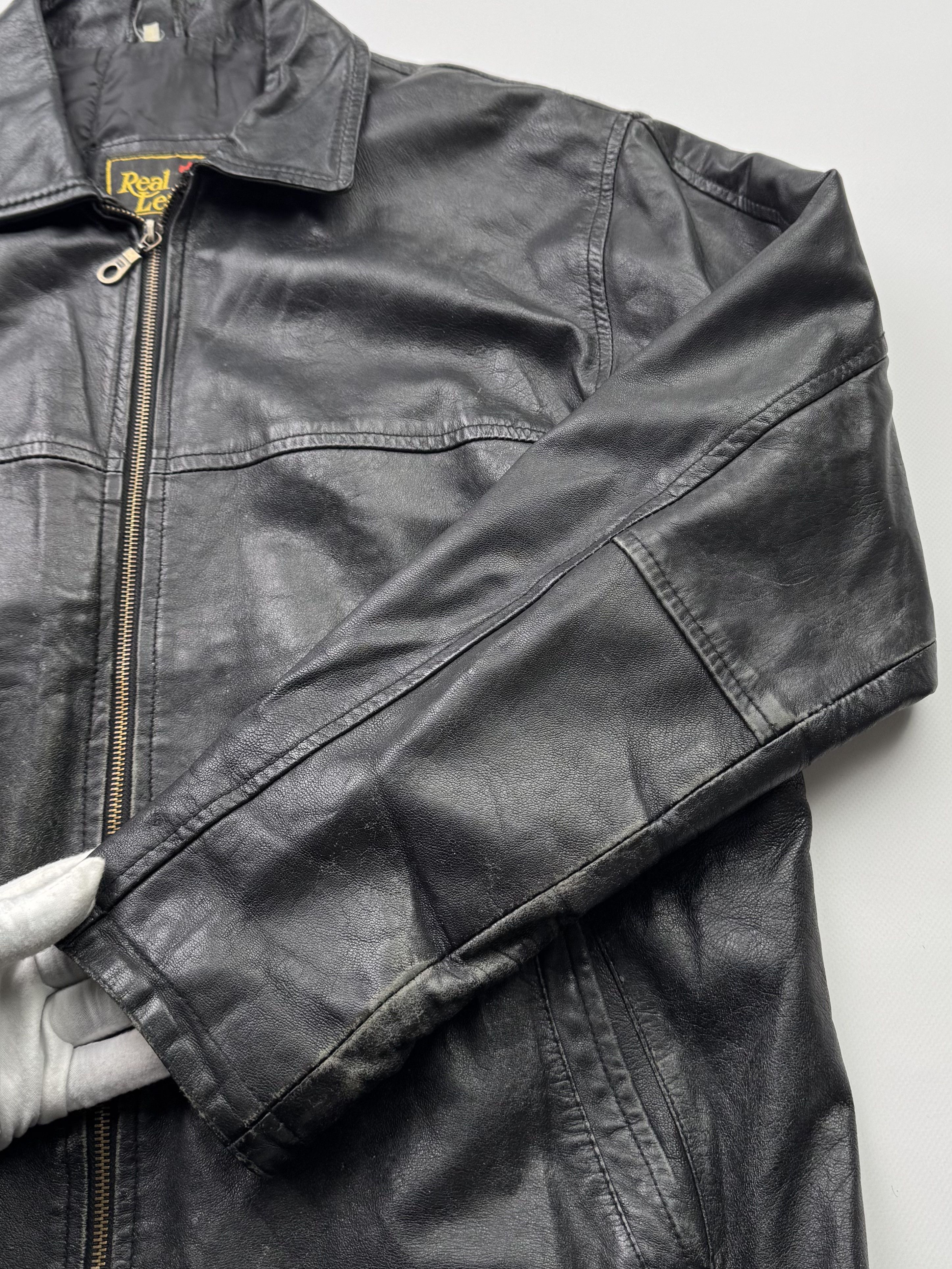 Japanese Brand Vintage Time Faded Leather Bomber Jacket(V36)E2 Size US L / EU 52-54 / 3 - 4 Thumbnail