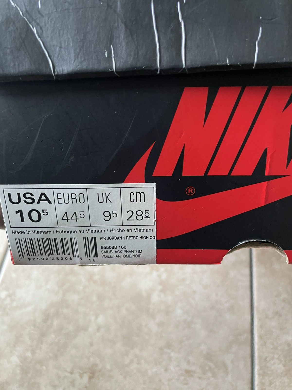 Jordan Brand AIR JORDAN 1 RETRO HIGH OG/ PHANTOM GYM RED Size US 10.5 / EU 43-44 - 7 Thumbnail