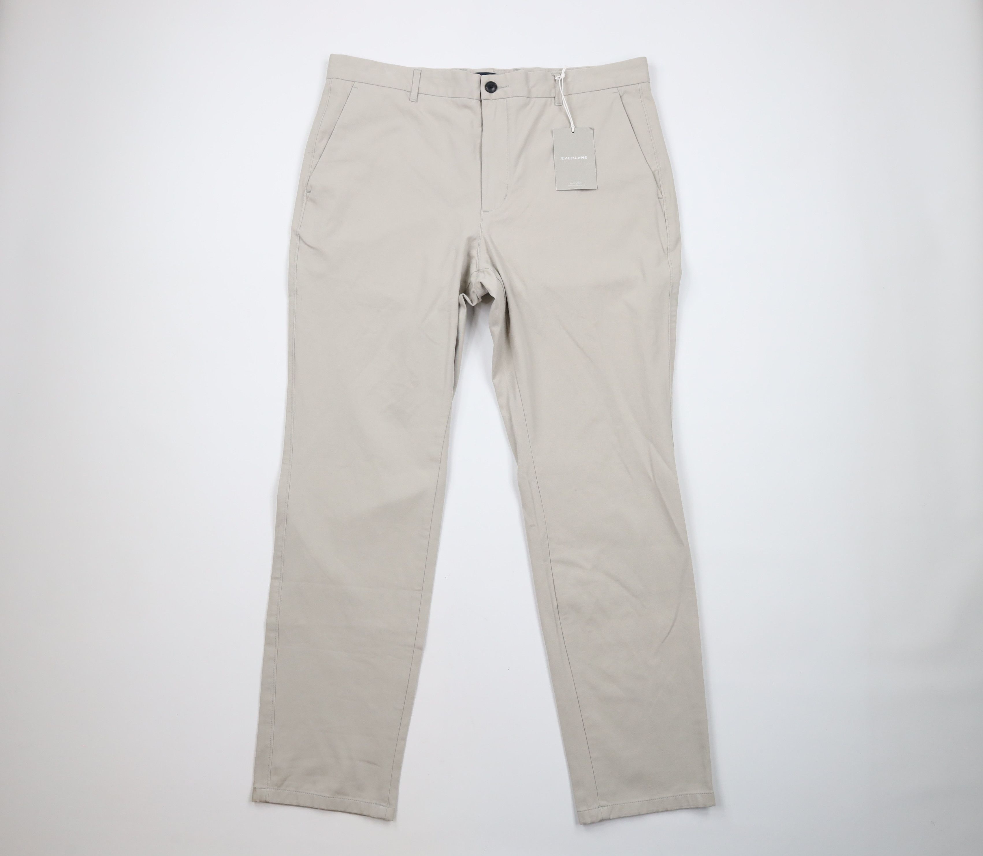 image of New Everlane Uniform Stretch Flat Front Chino Pants Stone in Grey, Men's (Size 38)