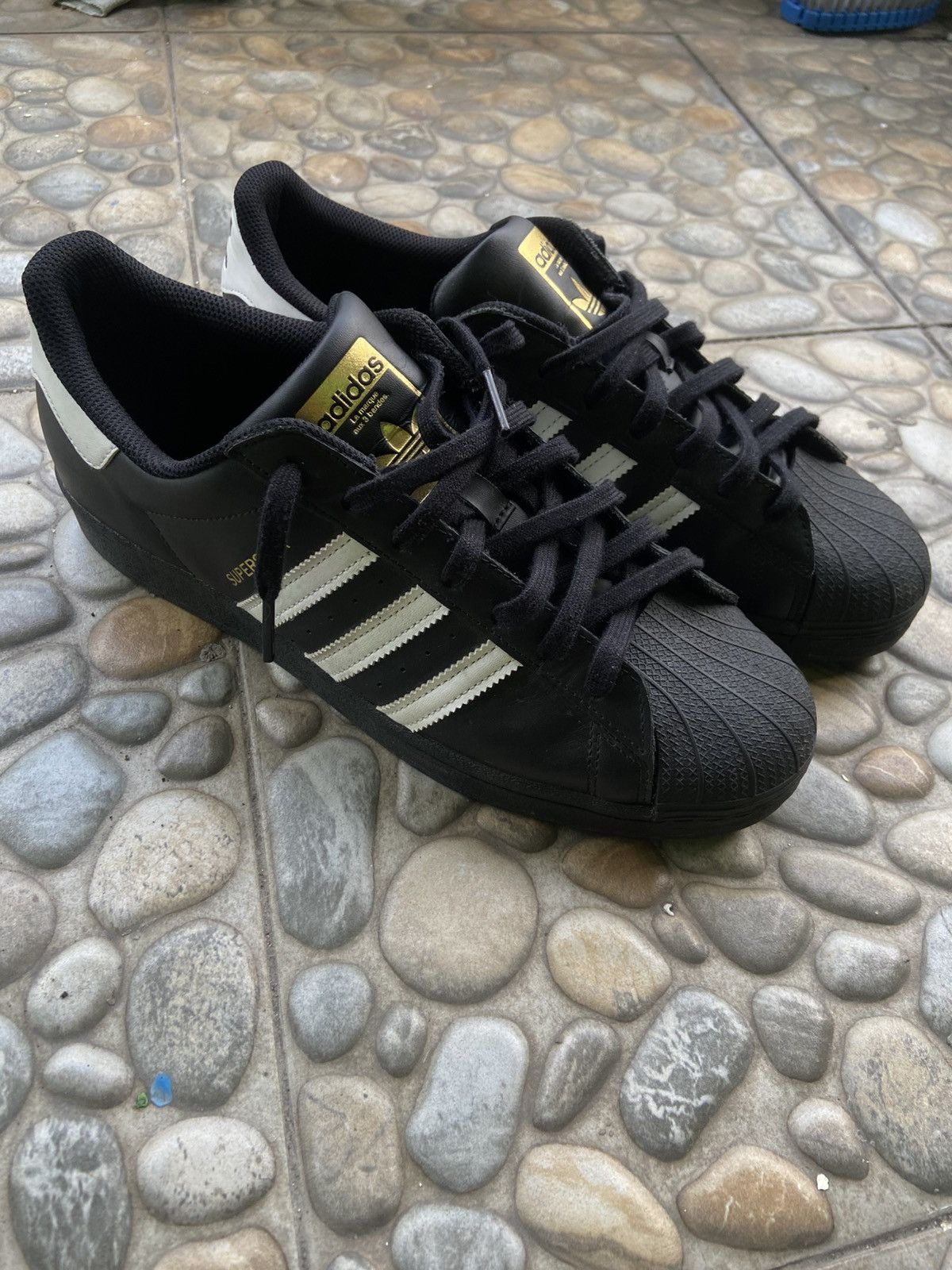 Adidas Adidas Superstar Sneakers Gold Black And White | Grailed