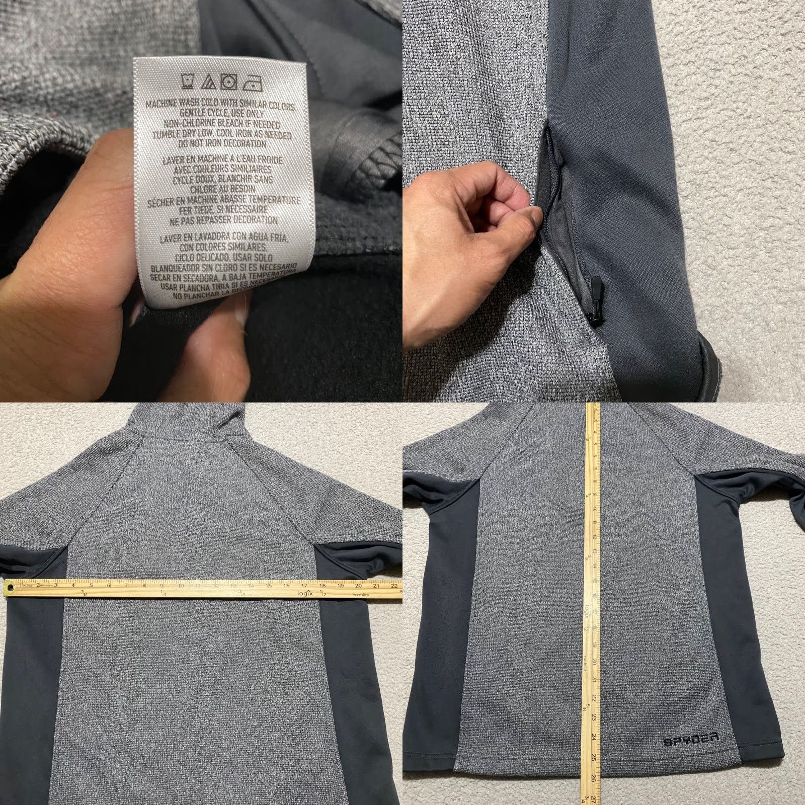 Spyder Spyder Jacket M Men's Gray Pullover Hooded Zip Pockets Outdoor Comfort Windbreaker Size US M / EU 48-50 / 2 - 8 Thumbnail
