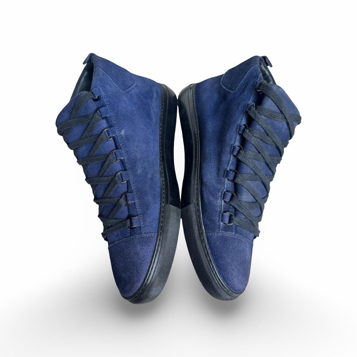 Balenciaga balenciaga dark blue suede arena hightops Size US 12 / EU 45 - 5 Thumbnail