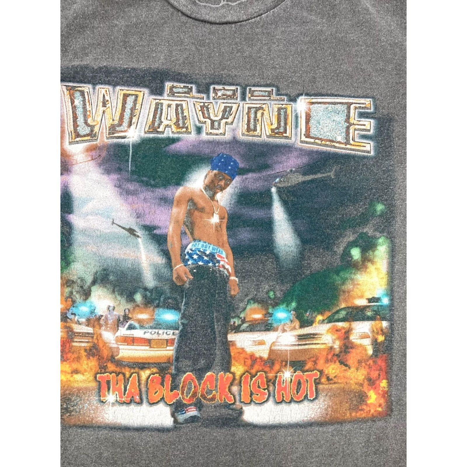 Vintage Lil Wayne Tha Block Is Hot Graphic T-shirt Men Medium Gray Short Sleeve Music Shirt Size US M / EU 48-50 / 2 - 2 Thumbnail