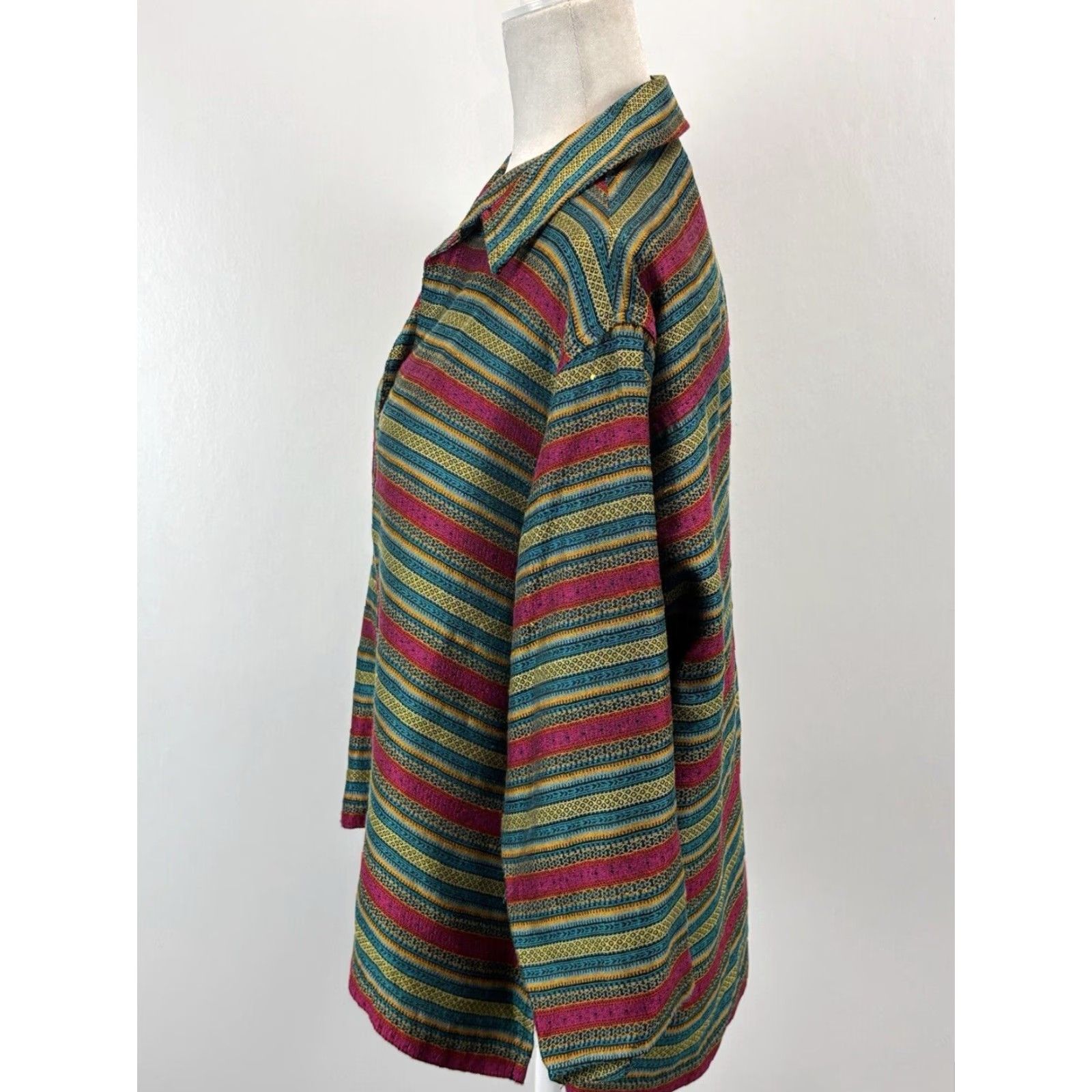 Vintage Vtg Chico’s Design Striped Shirt Blouse Sz 2 US Large Women’s Made In USA Size L / US 10 / IT 46 - 4 Thumbnail