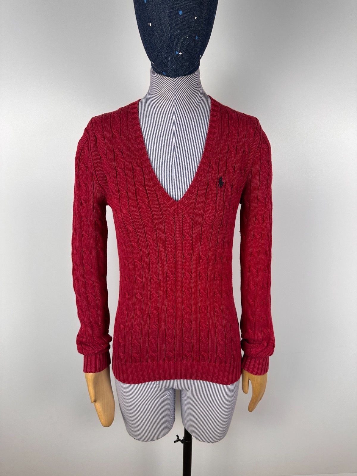Polo Ralph Lauren Polo Ralph Lauren Red Cable Knit Sweater Cotton Size S Size S / US 4 / IT 40 - 1 Thumbnail