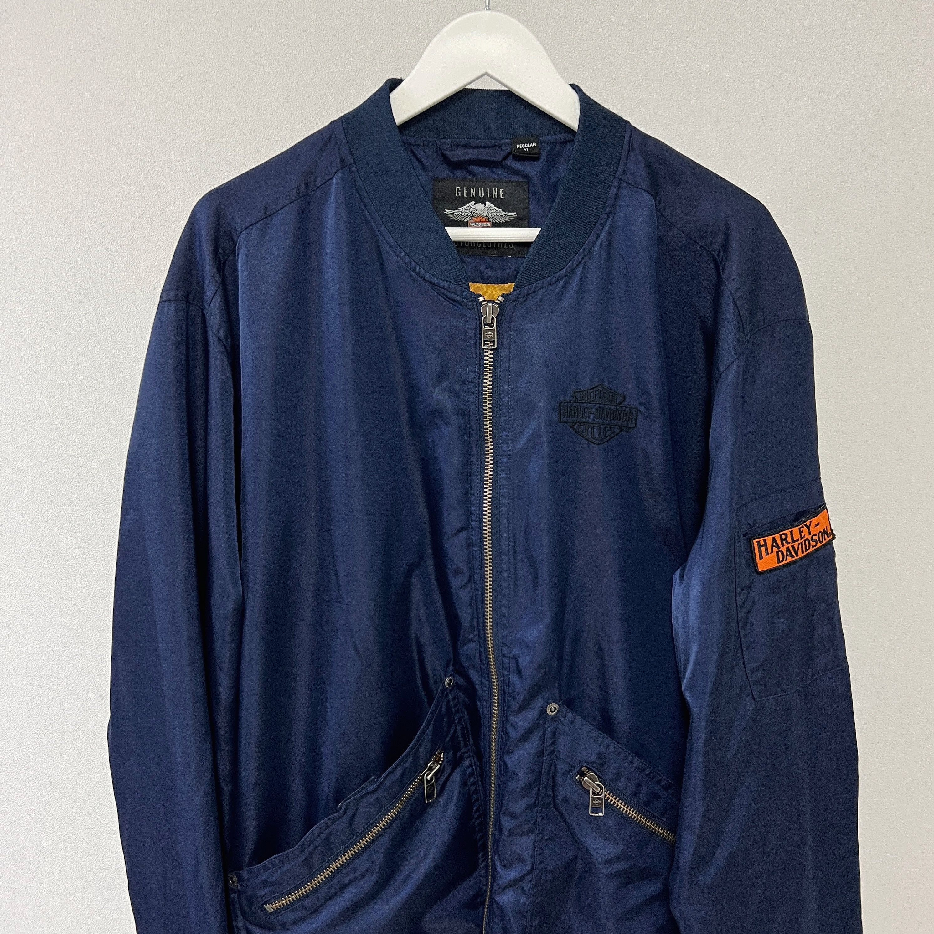 Harley Davidson Harley Davidson MA-1 Nylon Bomber Jacket Blue Size US XL / EU 56 / 4 - 4 Thumbnail