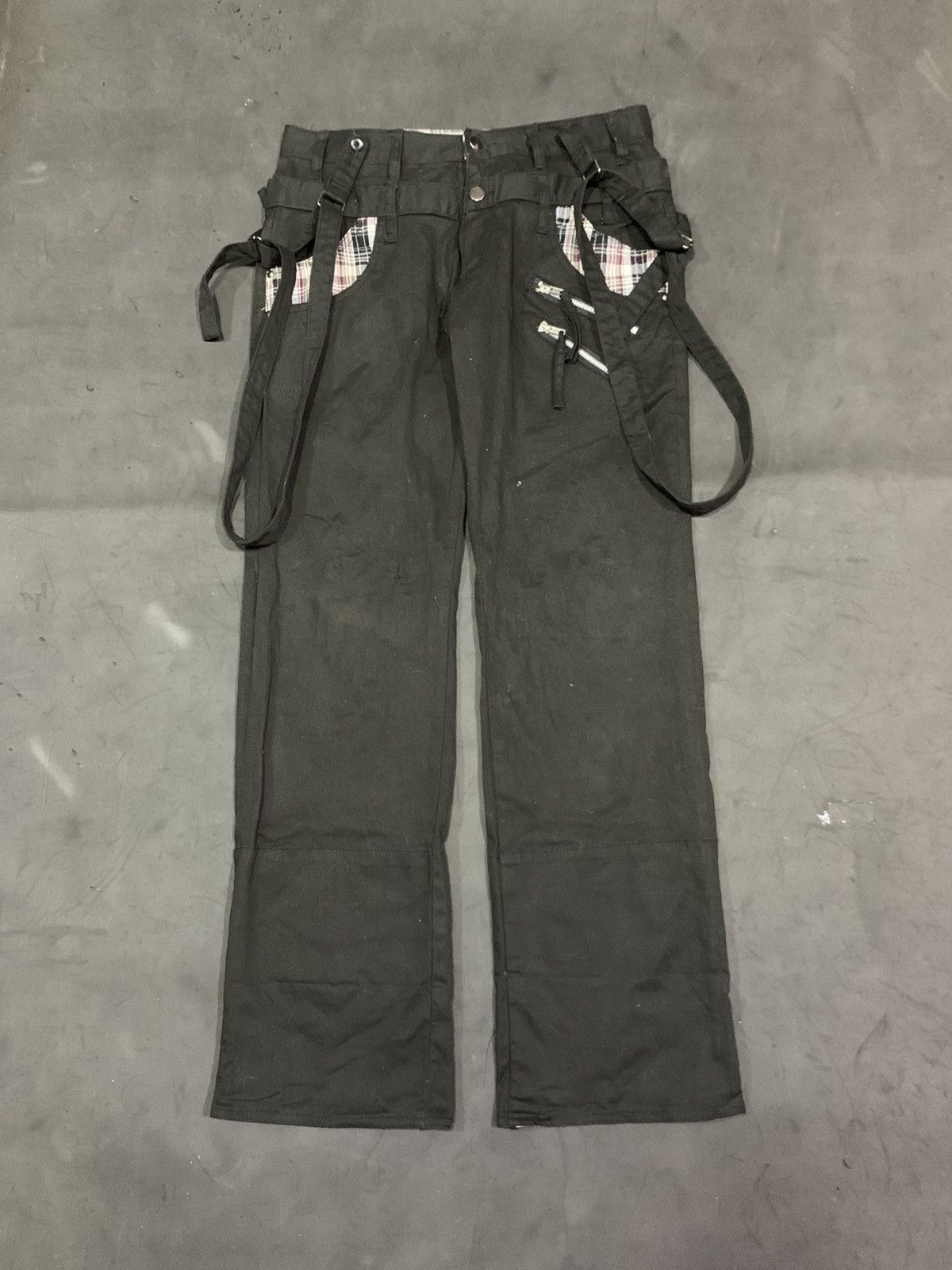 image of Ppfm x Semantic Design Bindingofferwild Khakis Double Waist Pants Bondage Pants in Black (Size 33)