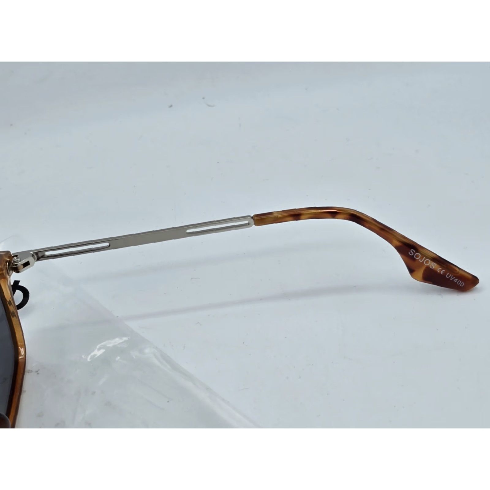 Frame Sojos SJ2186 C4 SY Tortoise Shell Sunglasses 55[]20 150 - Very Good Frame Men Aviator Plastic Lightweight Oversized Brown Lens 150 Temple Size ONE SIZE - 7 Thumbnail