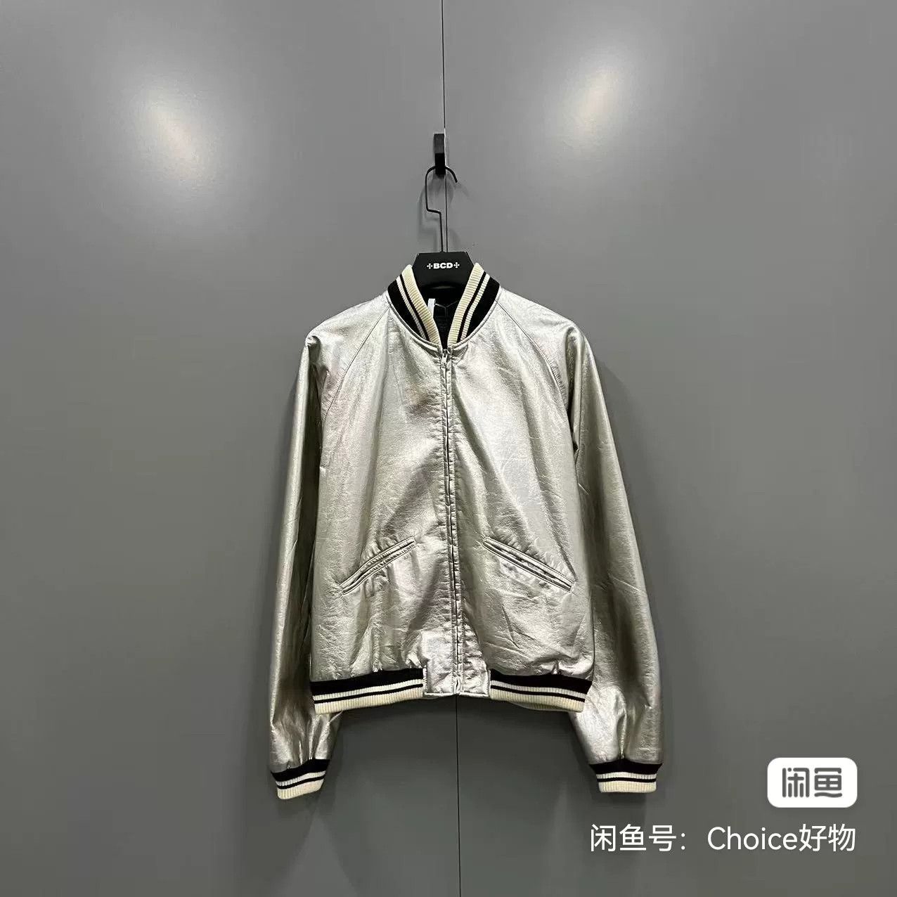 Saint Laurent Paris SAINT LAURENT Silver Metallic Bomber Jacket Size US XL / EU 56 / 4 - 1 Thumbnail