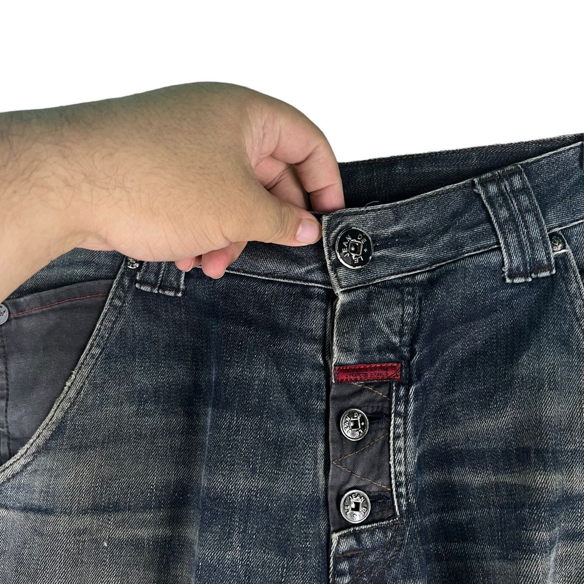 Marithe + Francois Girbaud 🔥Rare Distressed Denim Biker Jeans Marithe Francois Girbaud Size US 36 / EU 52 - 6 Thumbnail