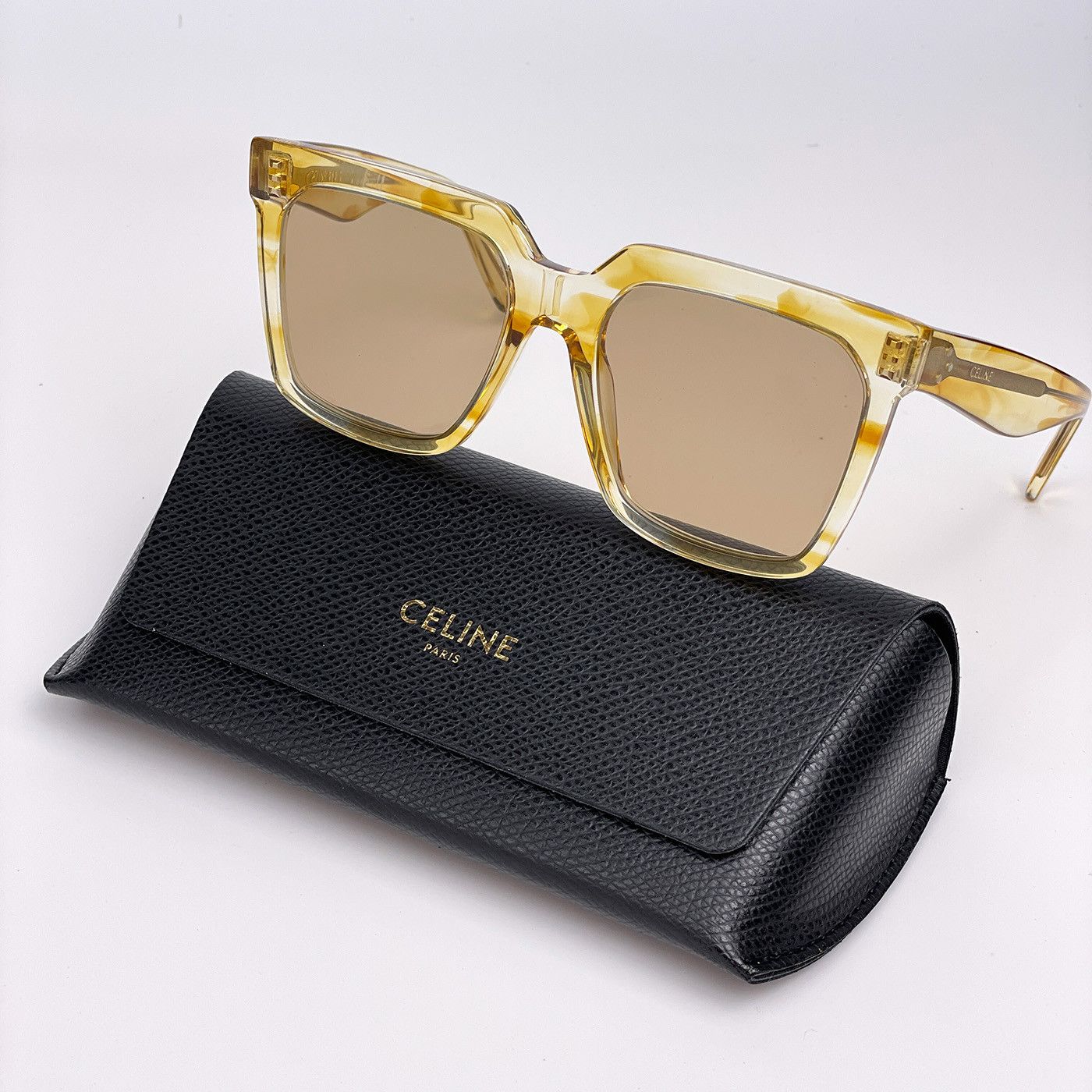 image of New Celine Cl4055In 55E Square Women Sunglasses in Blonde Havana/Brown