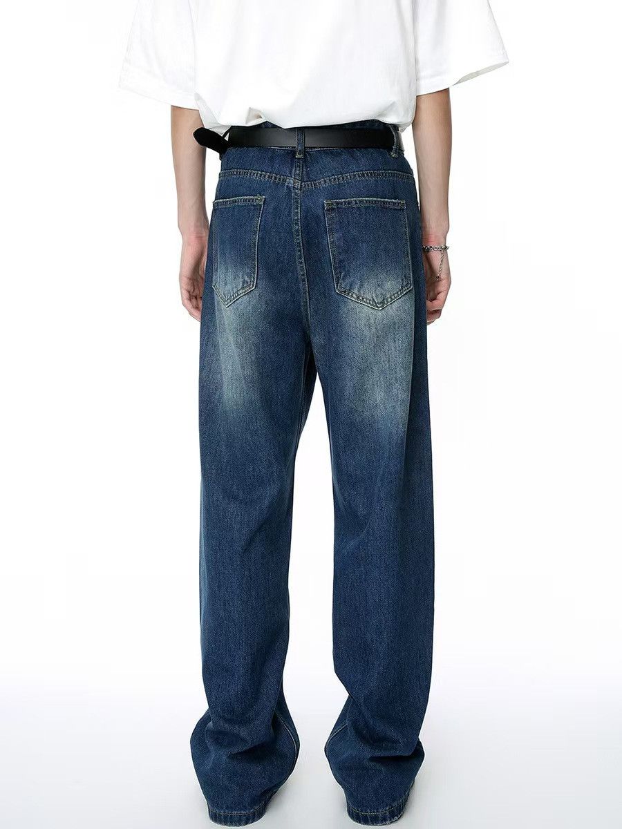 Japanese Brand × Jean Vintage patch ripped loose straight jeans Size US 32 / EU 48 - 4 Thumbnail