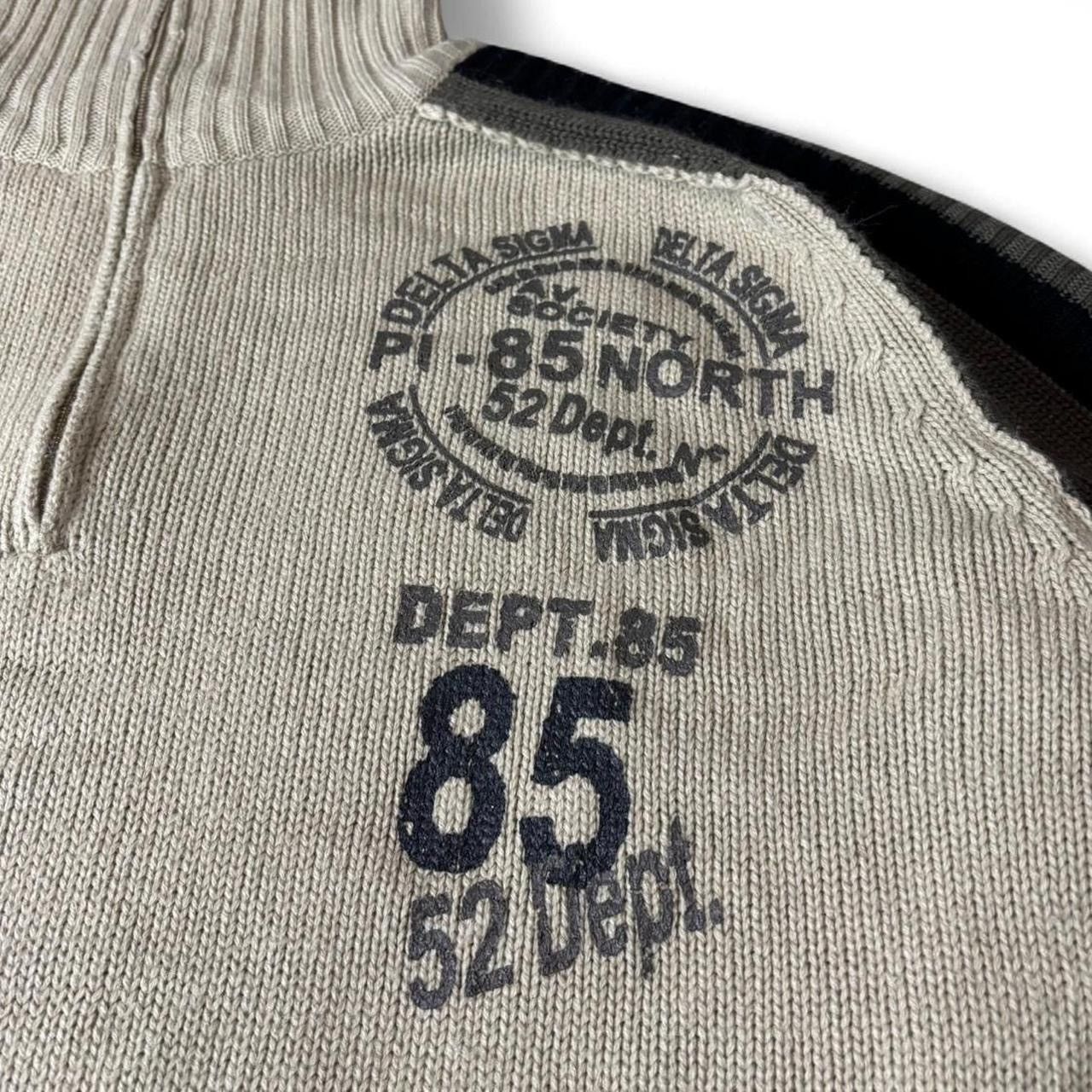 Vintage Vintage Y2K Beige Quarter Zip Turtleneck Knit Sweater - XL Size US XL / EU 56 / 4 - 2 Thumbnail
