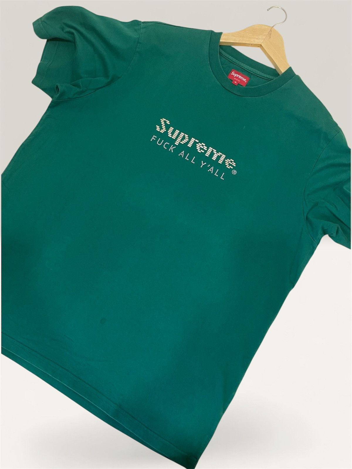 Supreme Supreme Gold Bars Tee Green SS19 Size US XL / EU 56 / 4 - 1 Thumbnail