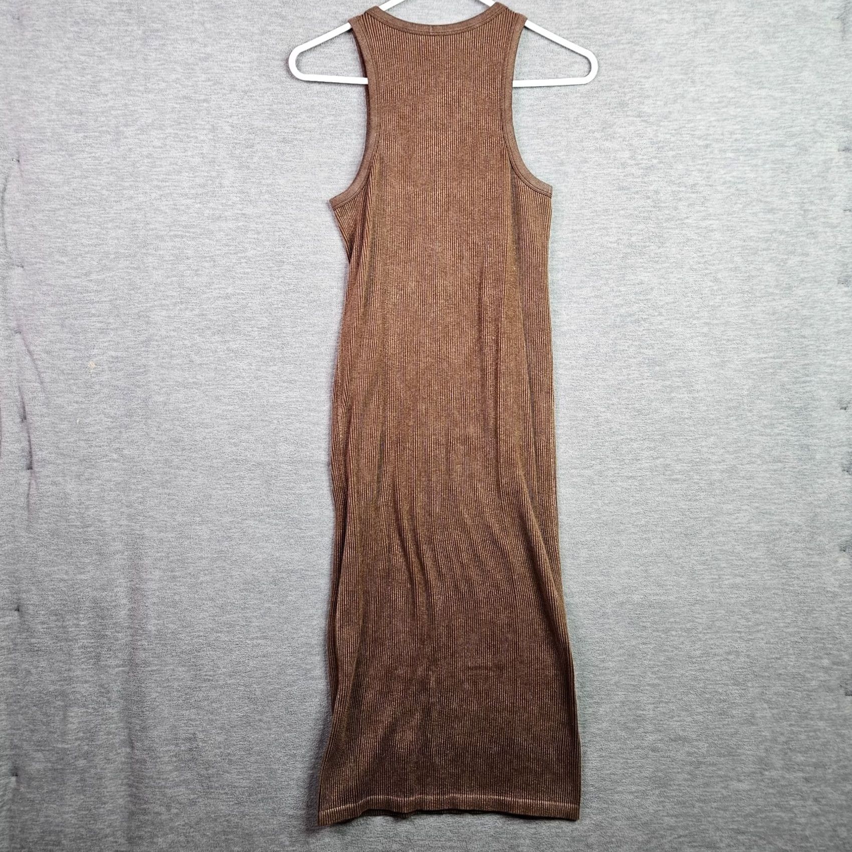 Vintage Crave Fame Women Midi Dress Brown Sleeveless Bodycon Stretch Casual M Size M / US 6-8 / IT 42-44 - 3 Thumbnail