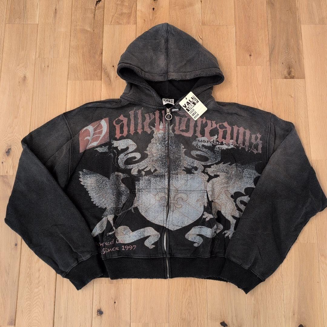 Vale VALE FOREVER “VENDETTA” Zip Hoodie [EVO] – Washed Black, XL Size US XL / EU 56 / 4 - 9 Thumbnail