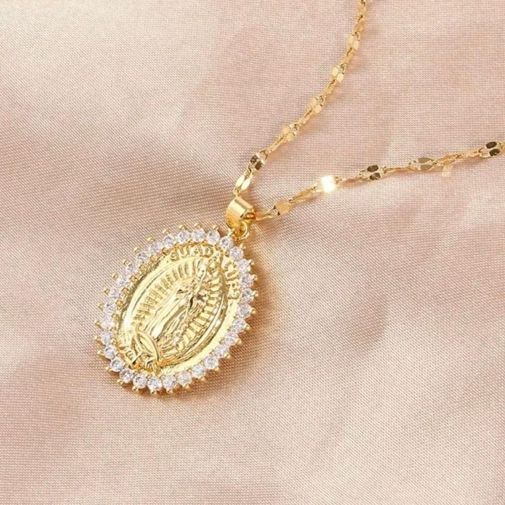 Other Virgin Mary Pendant Gold Necklace Womens Lady Of Guadalupe Size ONE SIZE - 3 Thumbnail