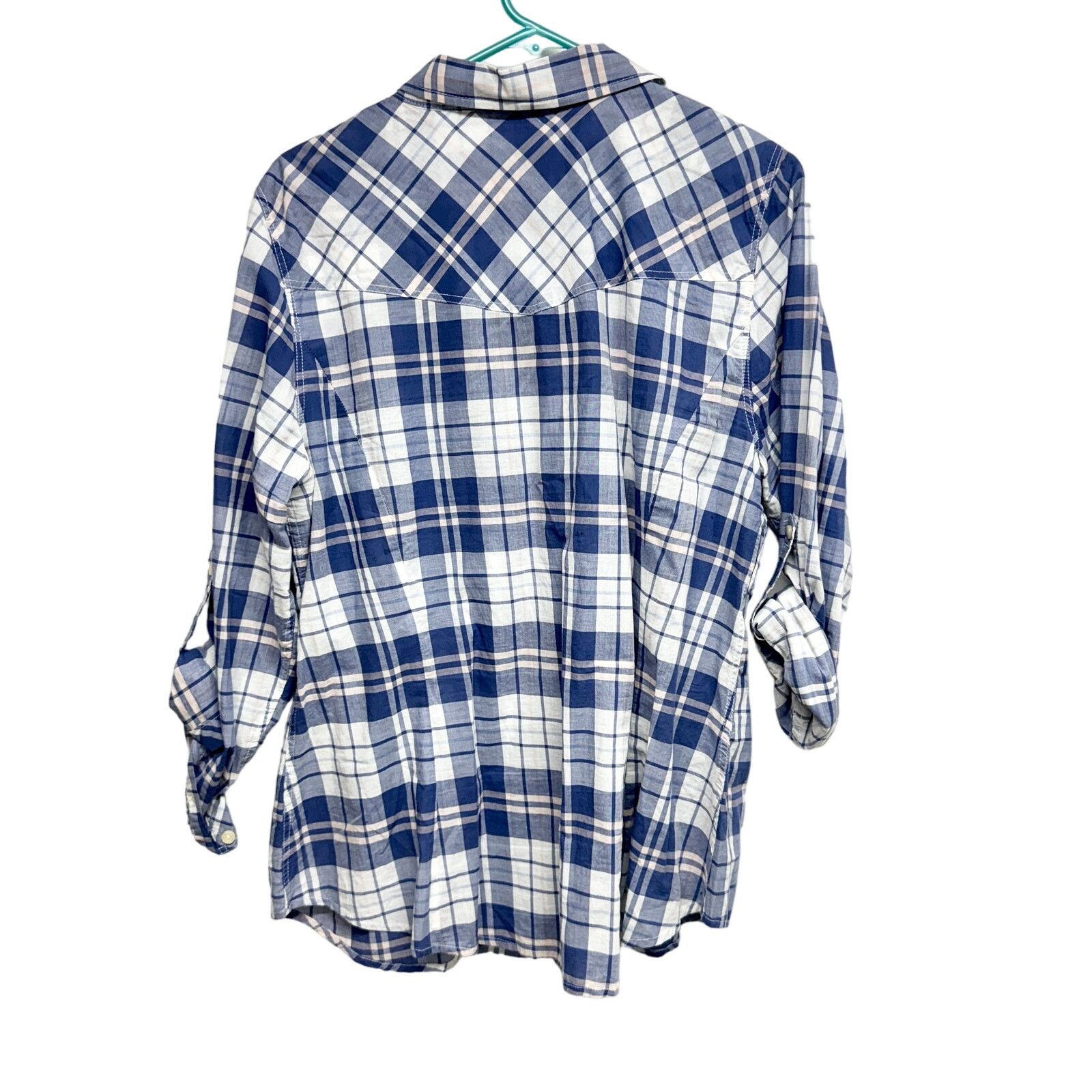 Other Torrid Plaid Cotton Lightweight Button Down Top Size 0/Large Size XS / US 0-2 / IT 36-38 - 3 Thumbnail
