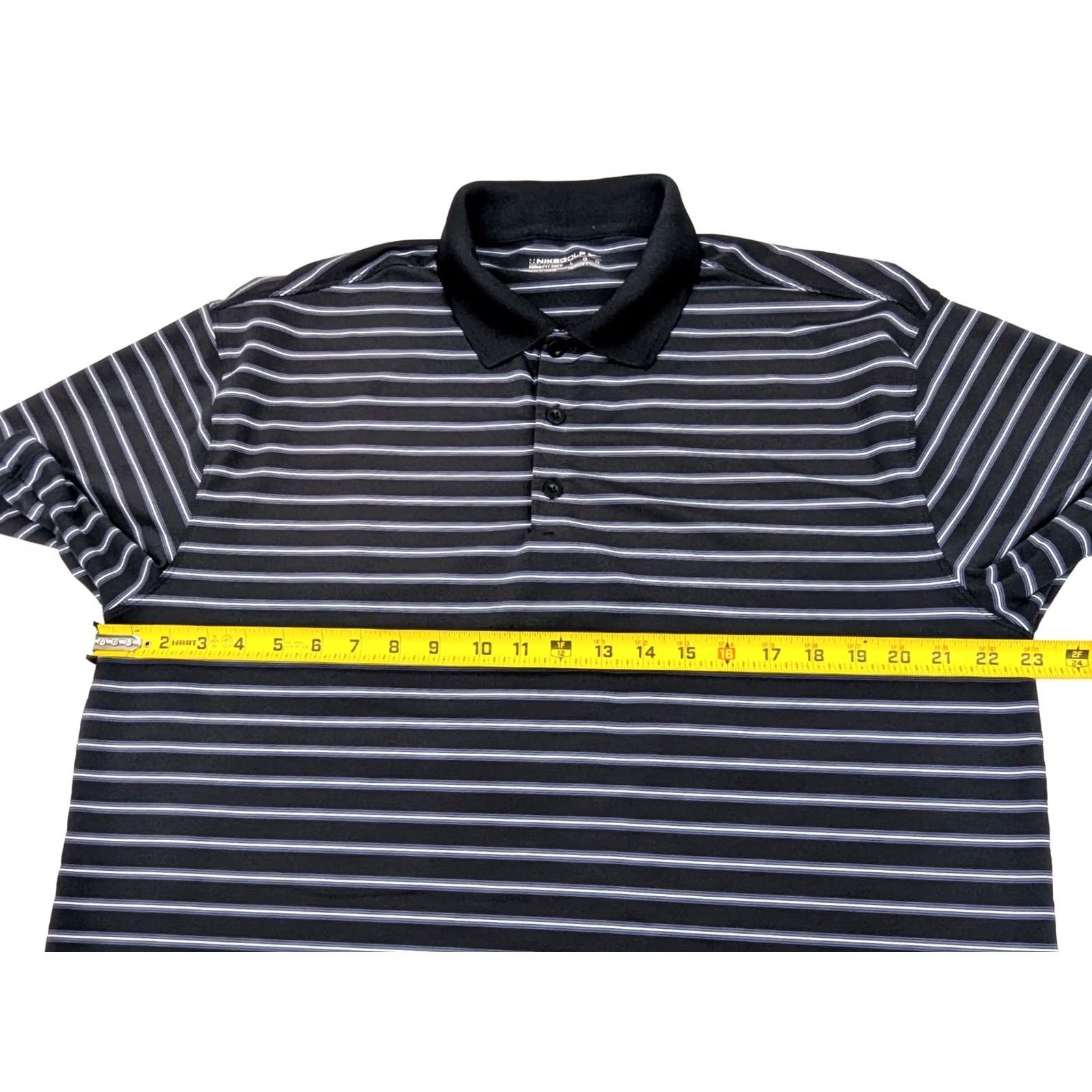 Nike Nike Golf Fit Dry Performance Polo Shirt Men L Black Striped Wicking - EUC Size US L / EU 52-54 / 3 - 6 Thumbnail
