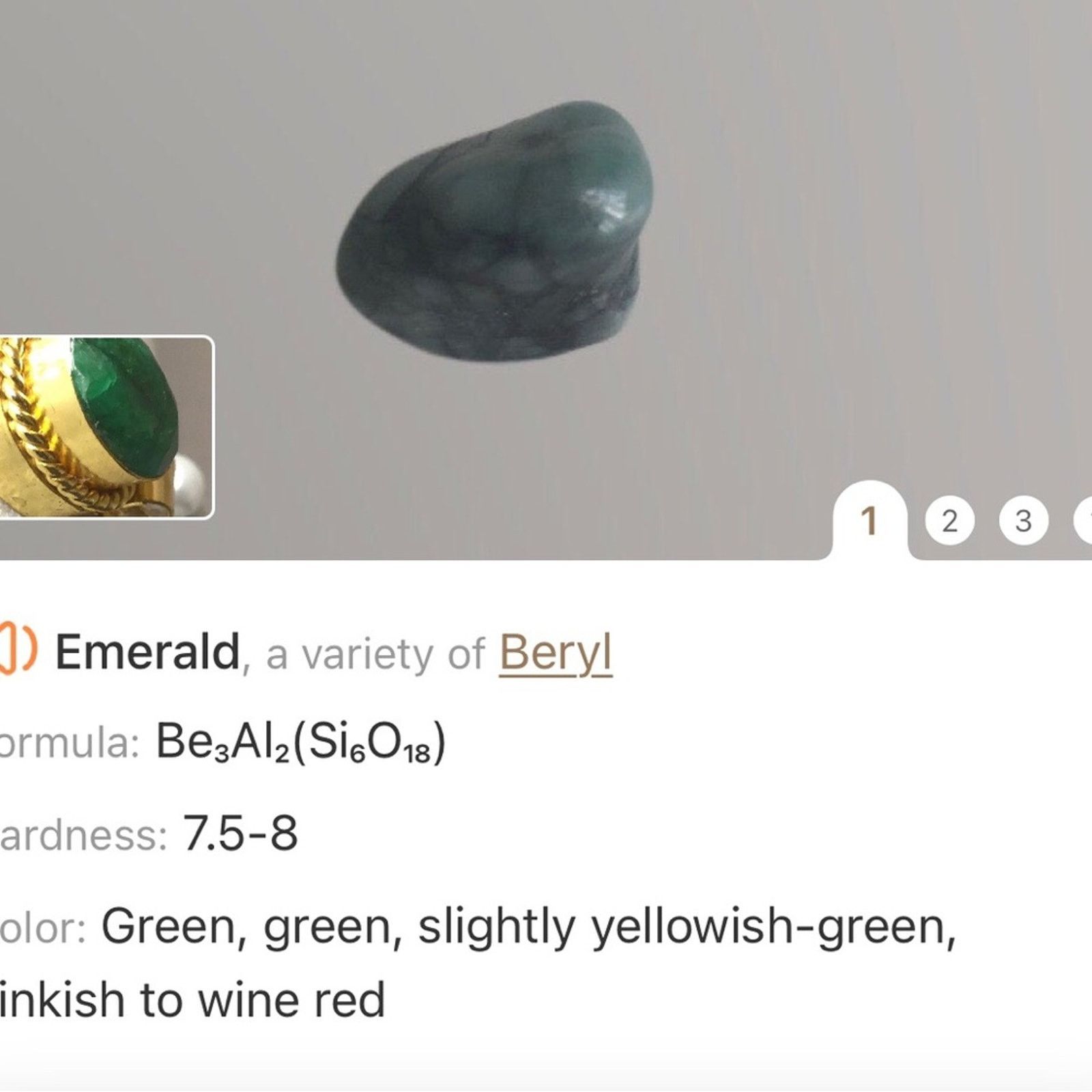 Handmade Handcrafted filigree teardrop Pearl genuine emerald neckla Size ONE SIZE - 11 Thumbnail