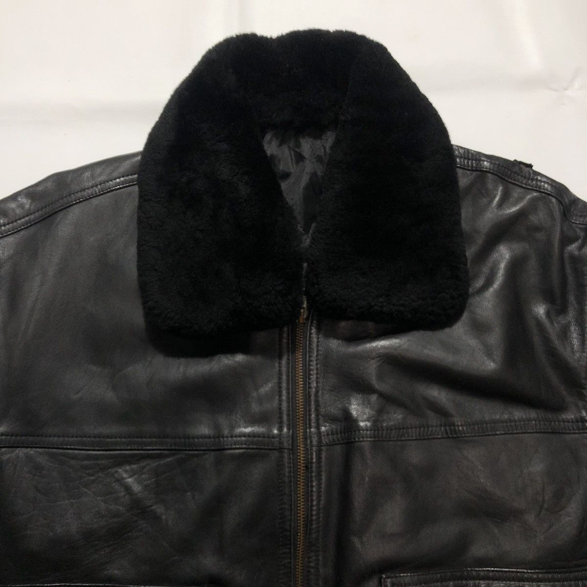 Japanese Brand × Vintage Rare Vintage Nuovo Nero Fur Leather Jacket Size US M / EU 48-50 / 2 - 6 Thumbnail