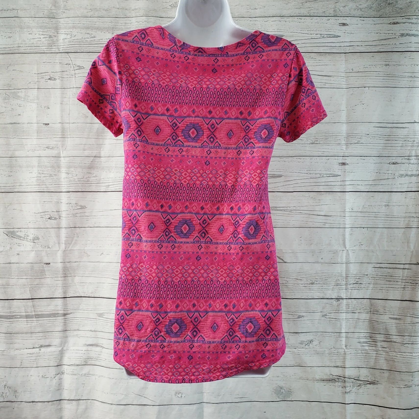 Pinko Fresh Produce Womens Tee XS Pink Purple Geometric Cotton Short Sleeve T-Shirt Casual Womens XS Pink Geometric Cotton Short Sleeve Size 26" / US 2 / IT 38 - 3 Thumbnail
