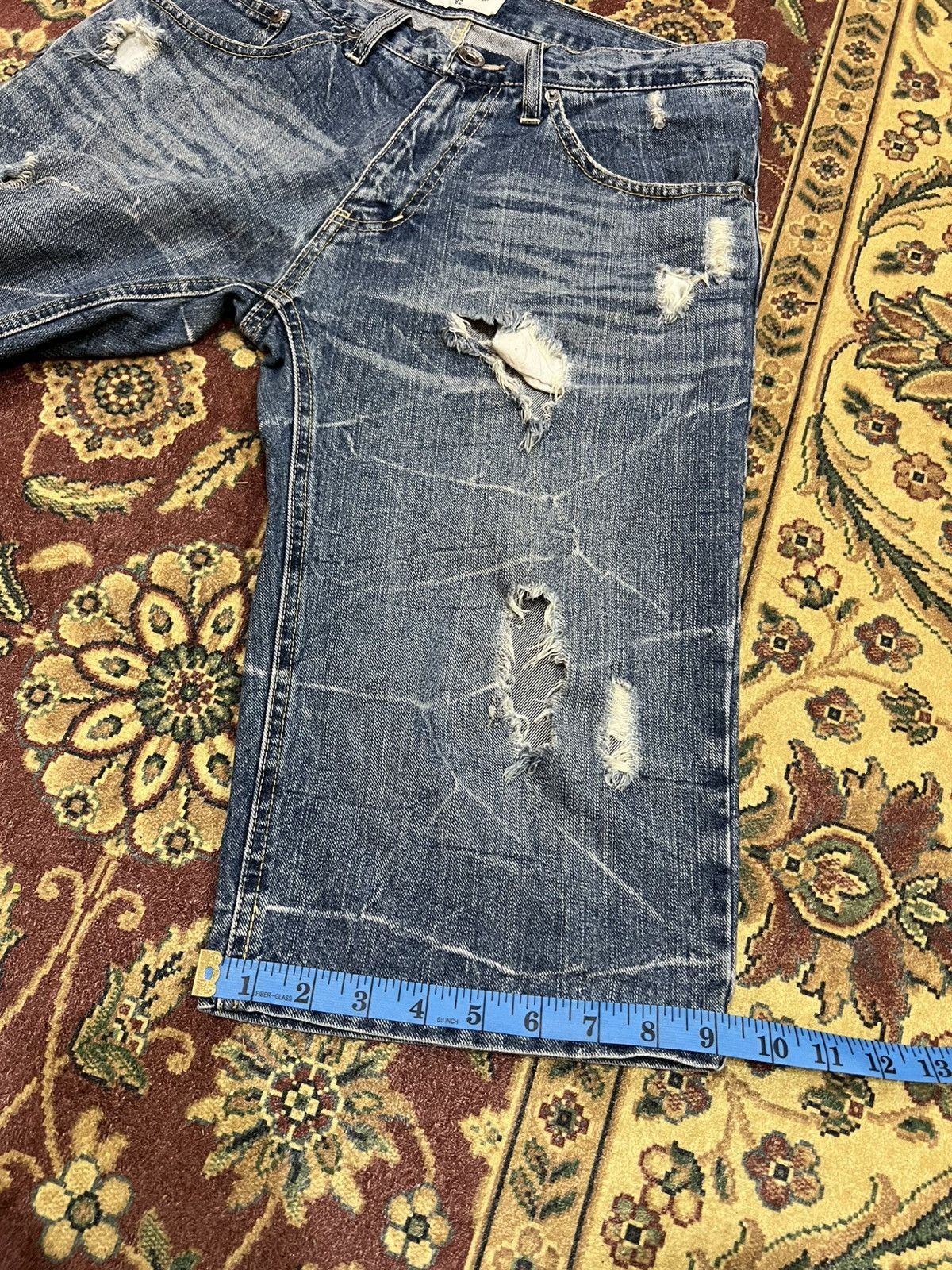 Japanese Brand Nylaus Clothing Distress Short Jean Size US 31 - 6 Thumbnail