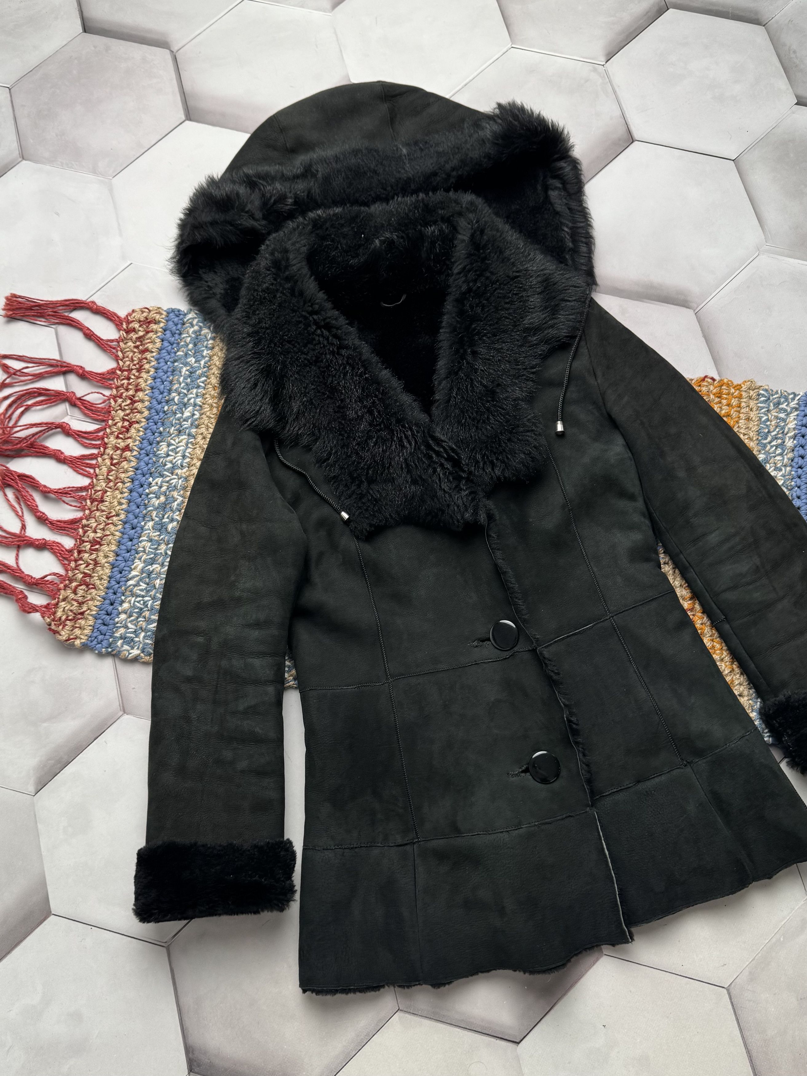 Japanese Brand Vintage Real Sheepskin Hooded Coat (E4) Size S / US 4 / IT 40 - 2 Thumbnail