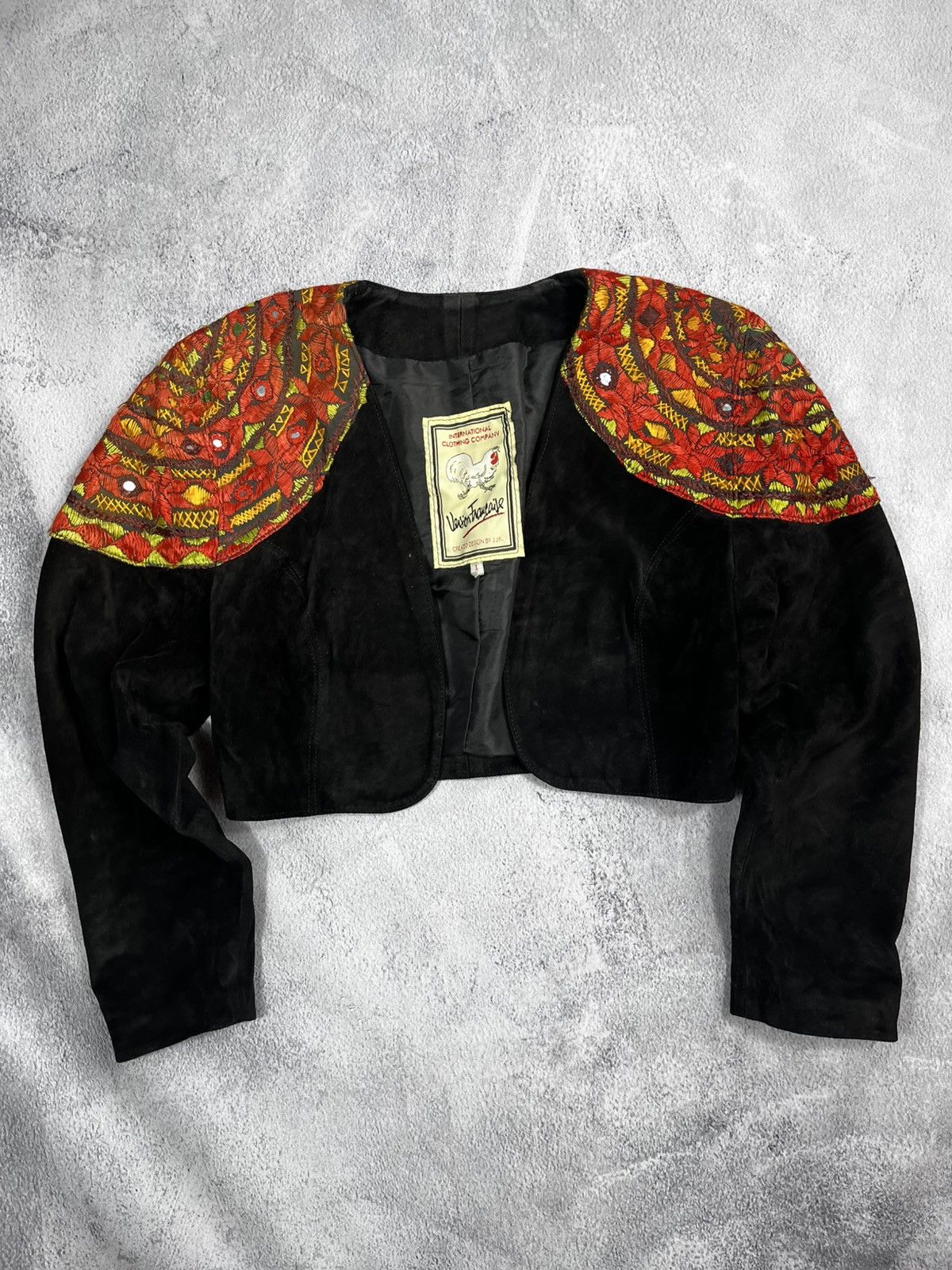 Leather × Vintage Vintage 90s Version Francaije suede leather retro jacket Size L / US 10 / IT 46 - 1 Thumbnail