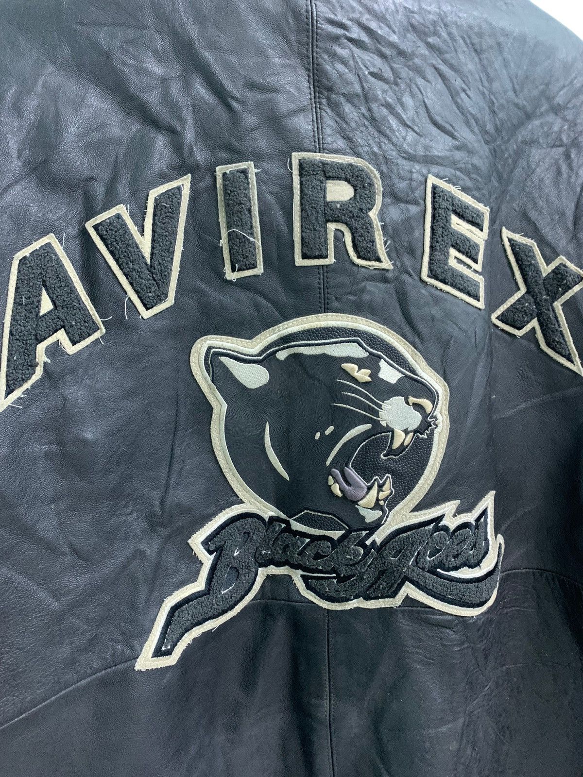 Avirex 🔥Vintage Avirex Black Aces (Oversized 3XL) Leather Jacket Size US XXL / EU 58 / 5 - 12 Thumbnail